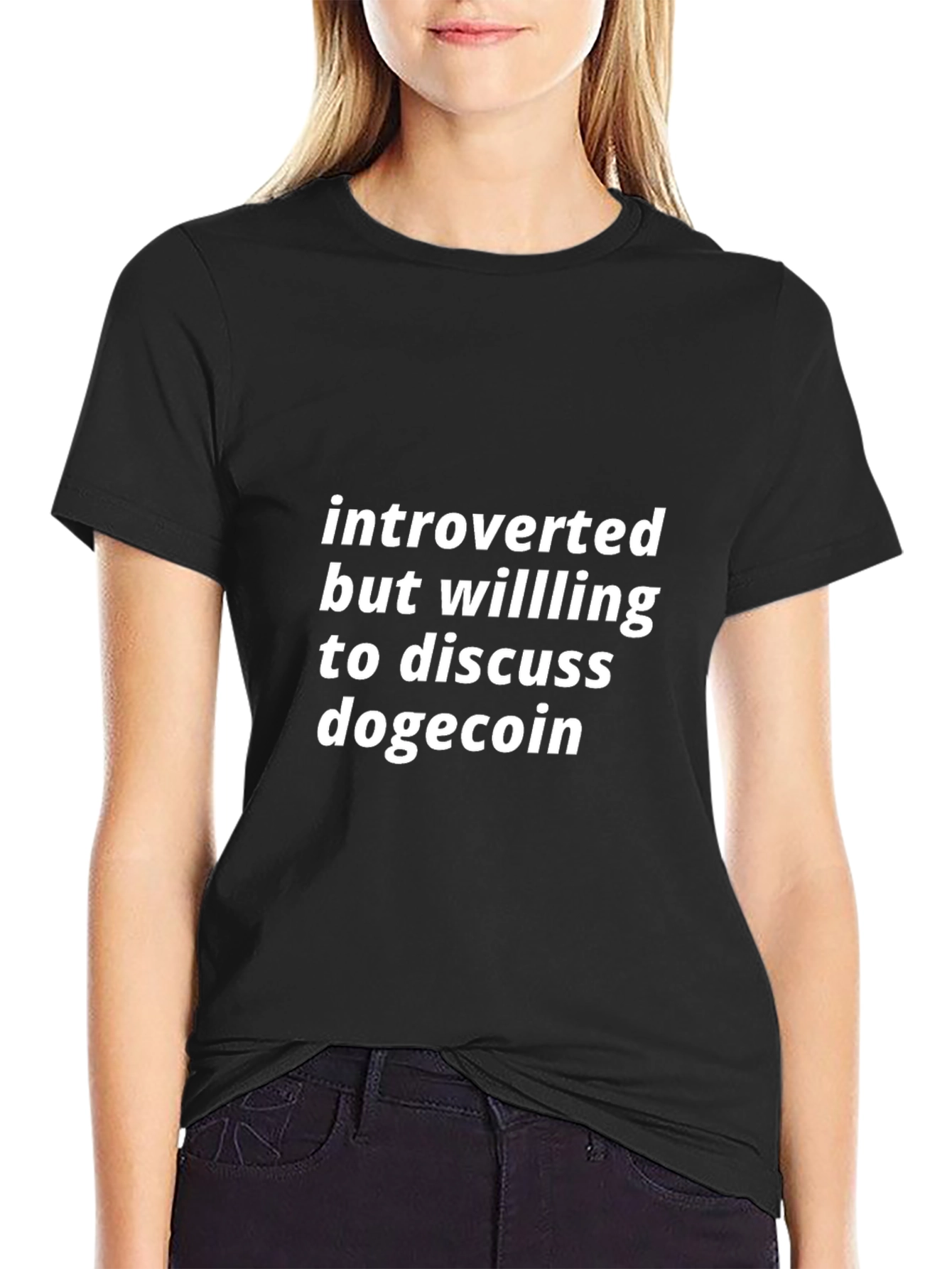 Introverted Dogecoin Graphic T-Shirt