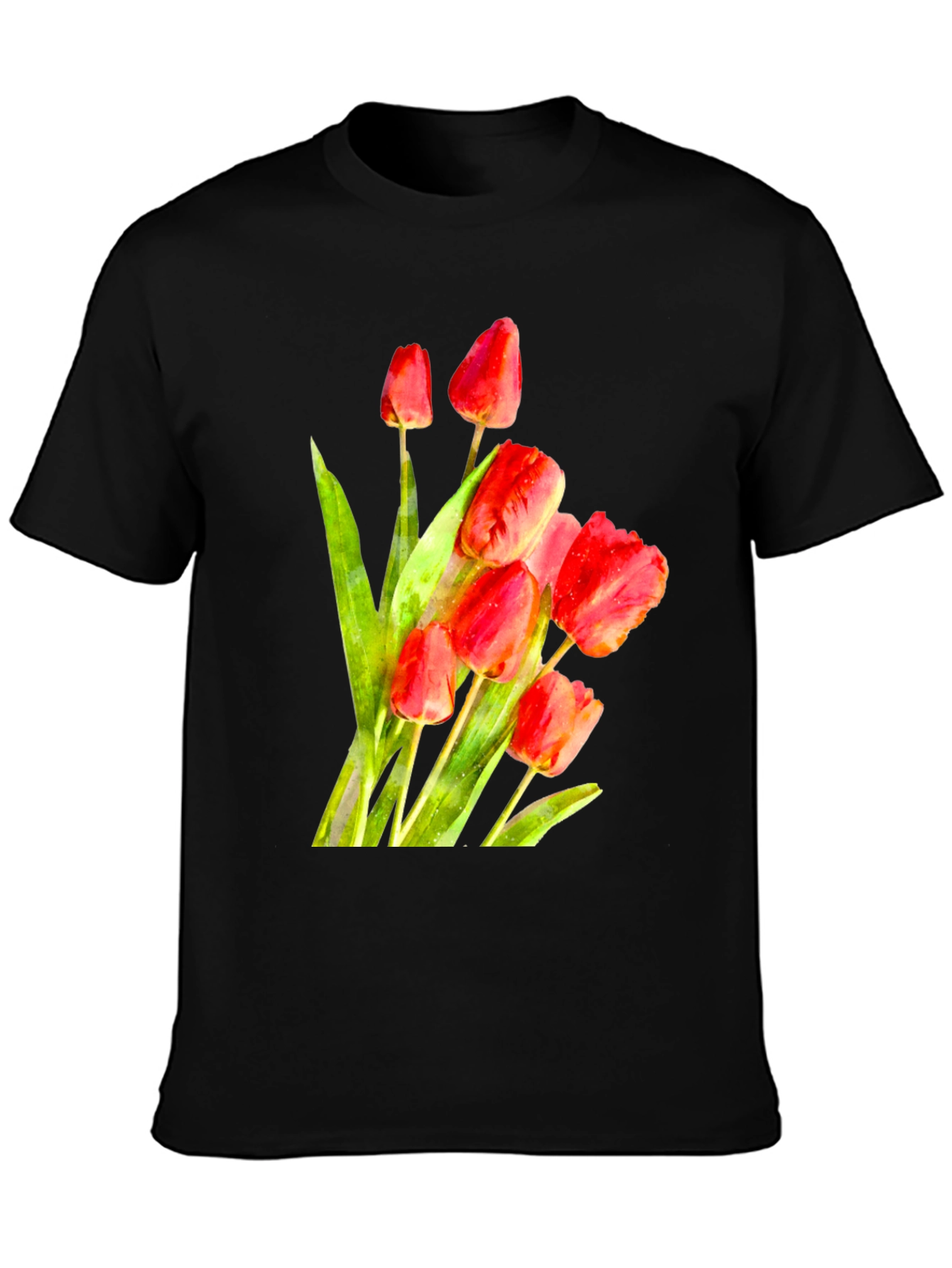 Tulip Bouquet Graphic Tee - Stylish Floral Print