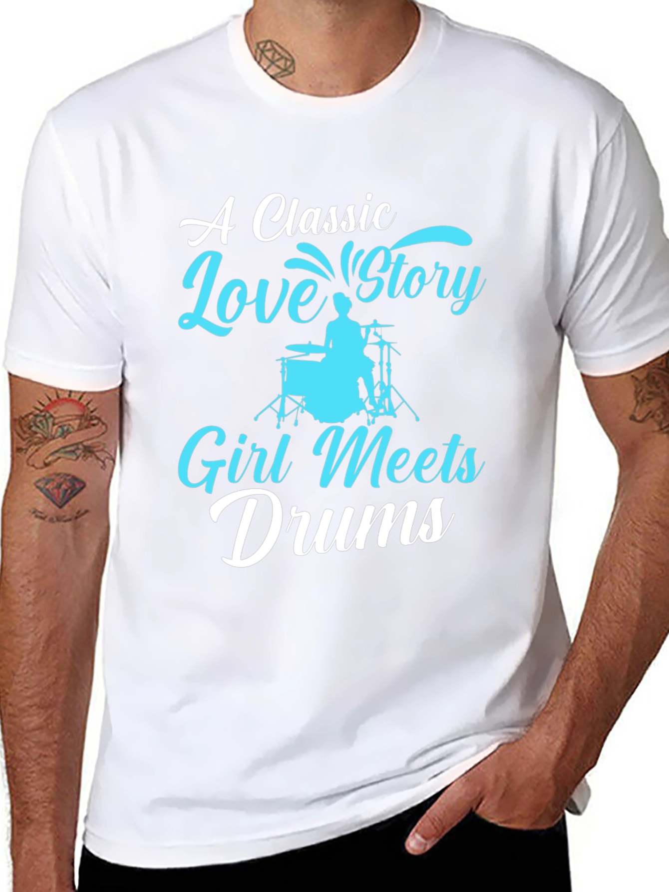 Classic Love Story Drummer Graphic Tee