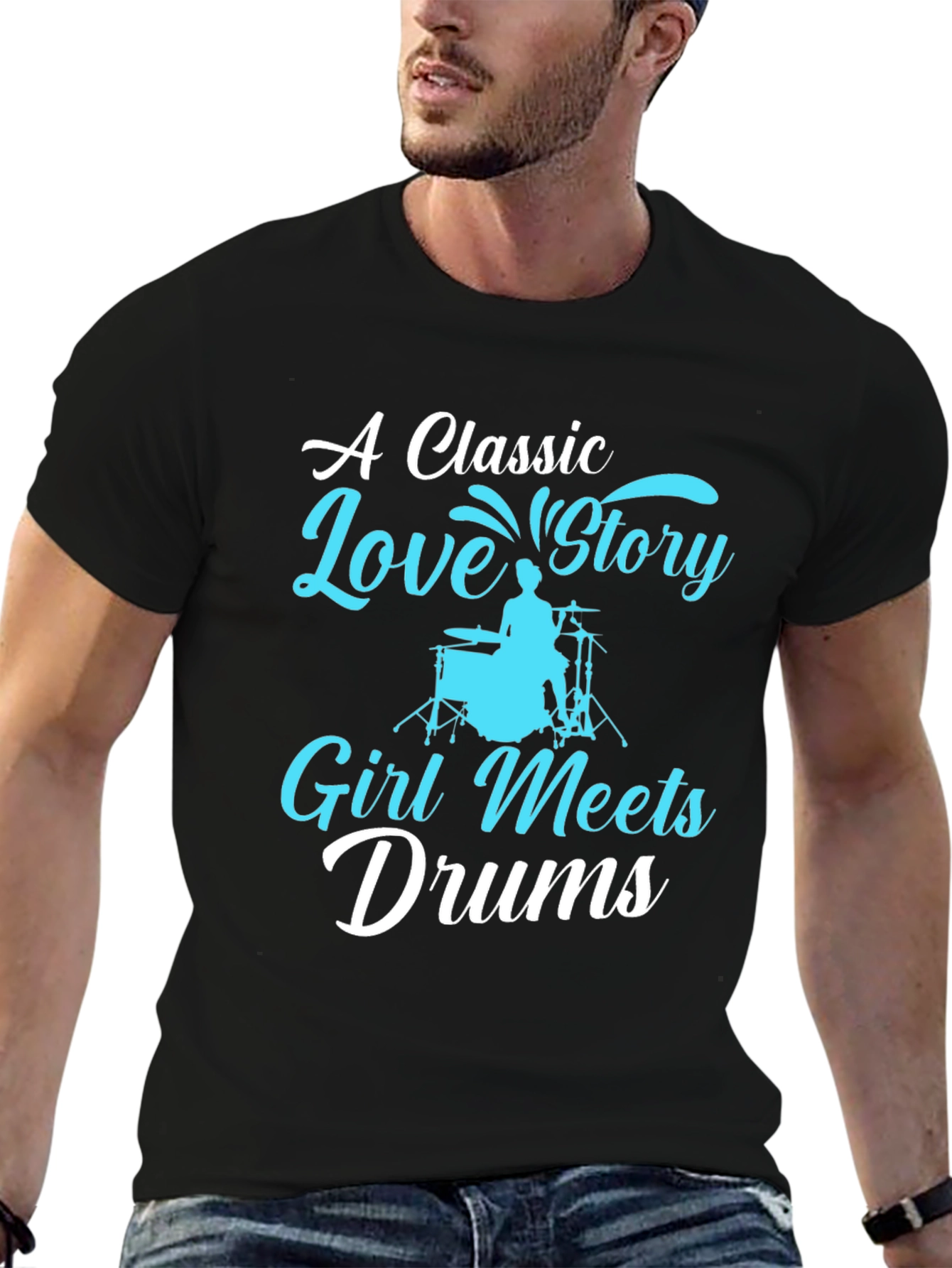 Classic Love Story Drummer Graphic Tee