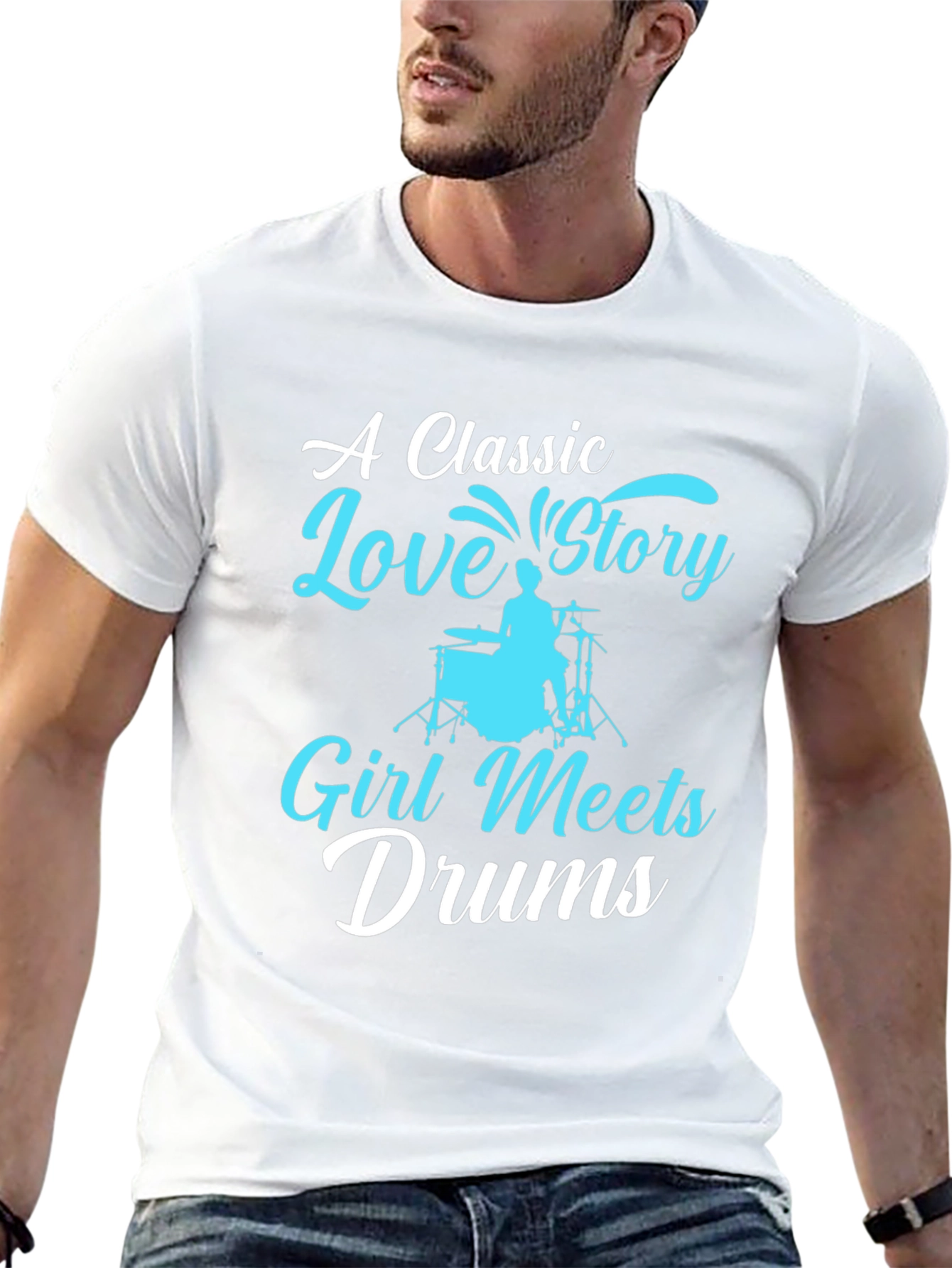 Classic Love Story Drummer Graphic Tee