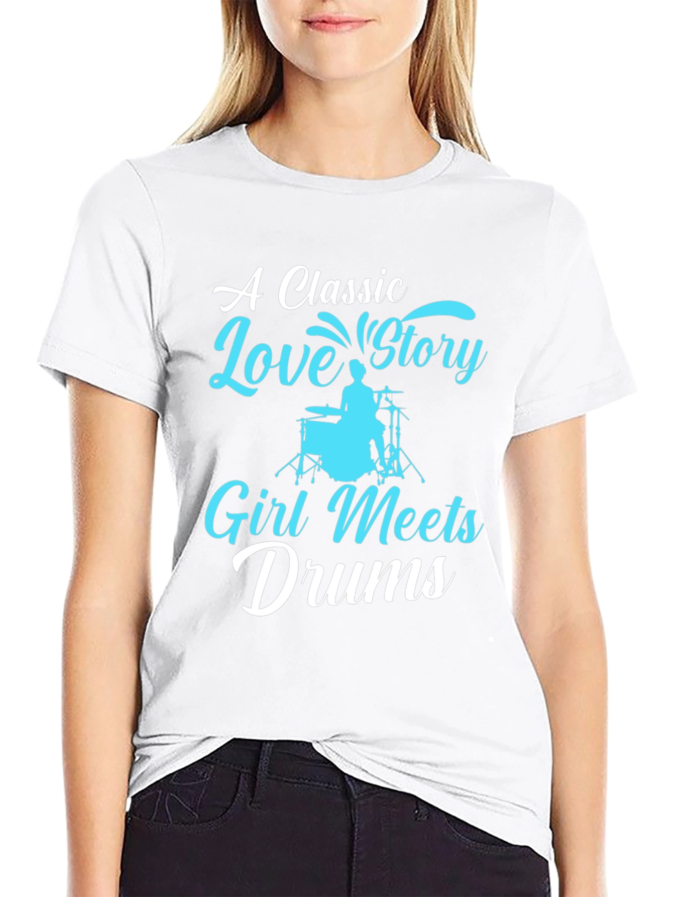 Classic Love Story Drummer Graphic Tee