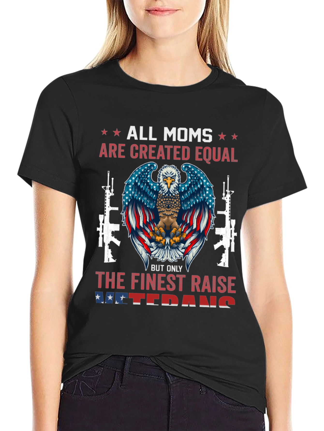 All Moms Veteran Eagle Graphic Tee