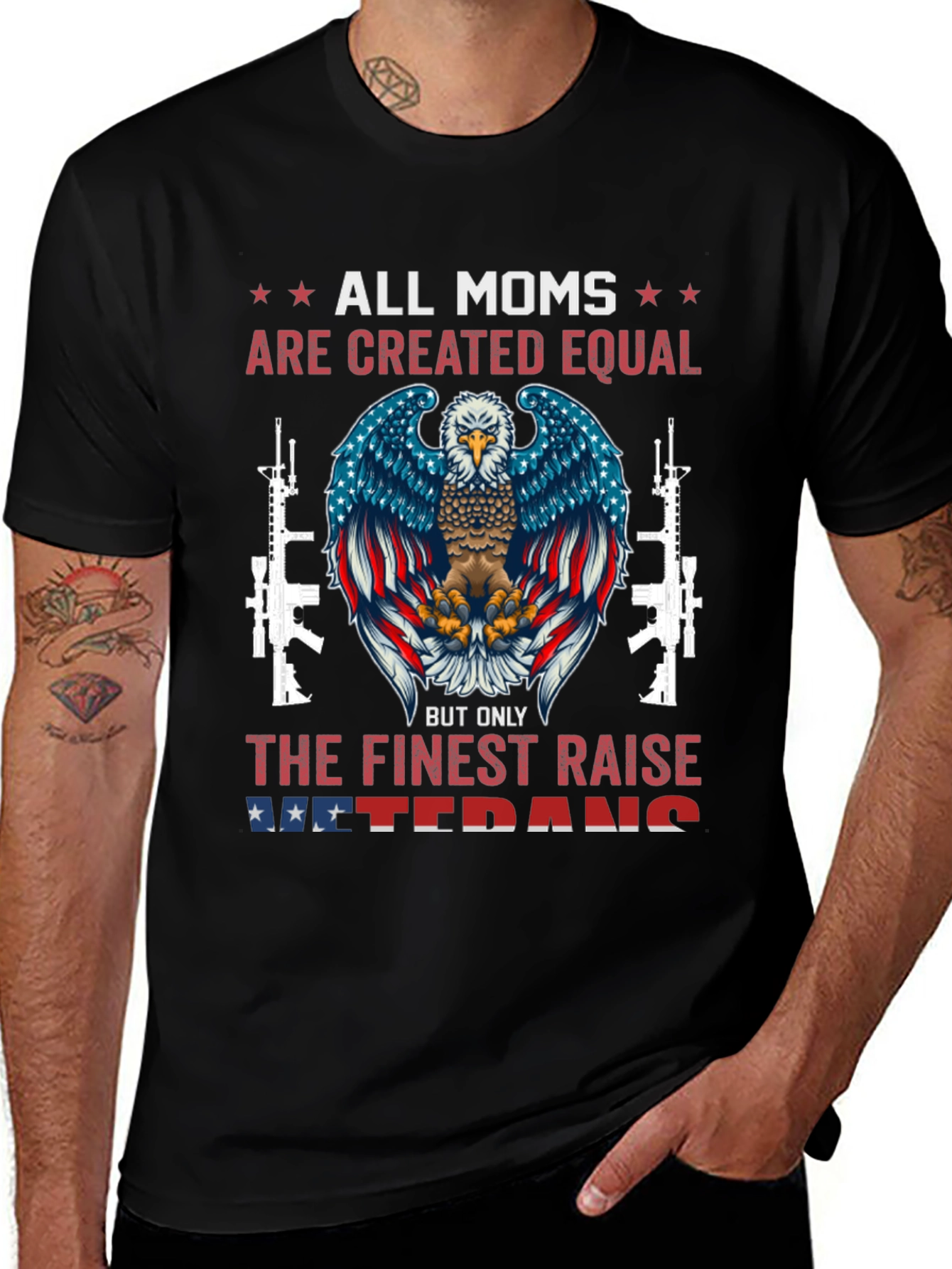 All Moms Veteran Eagle Graphic Tee
