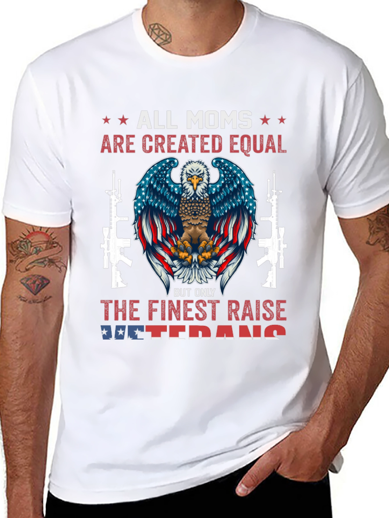 All Moms Veteran Eagle Graphic Tee