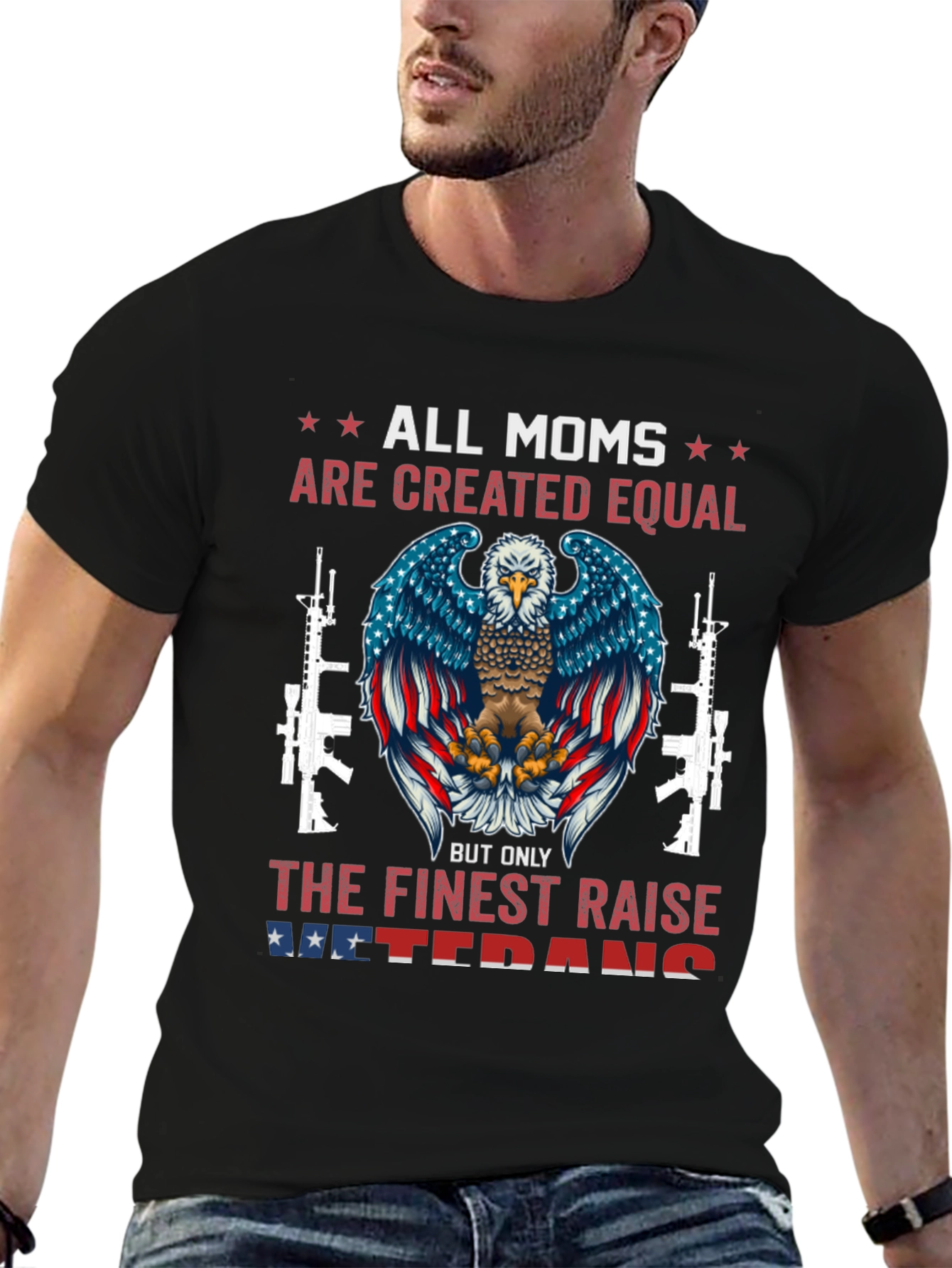 All Moms Veteran Eagle Graphic Tee