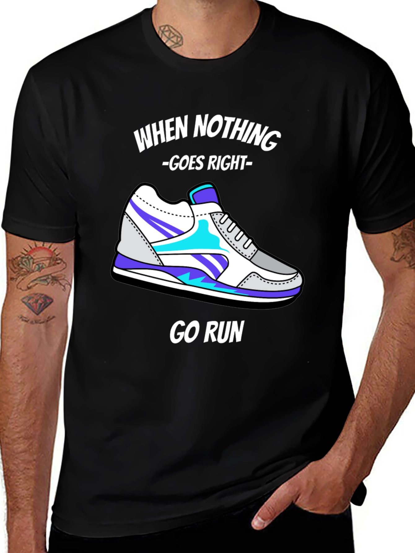 Go Run Graphic Tee - Mens Black T-Shirt