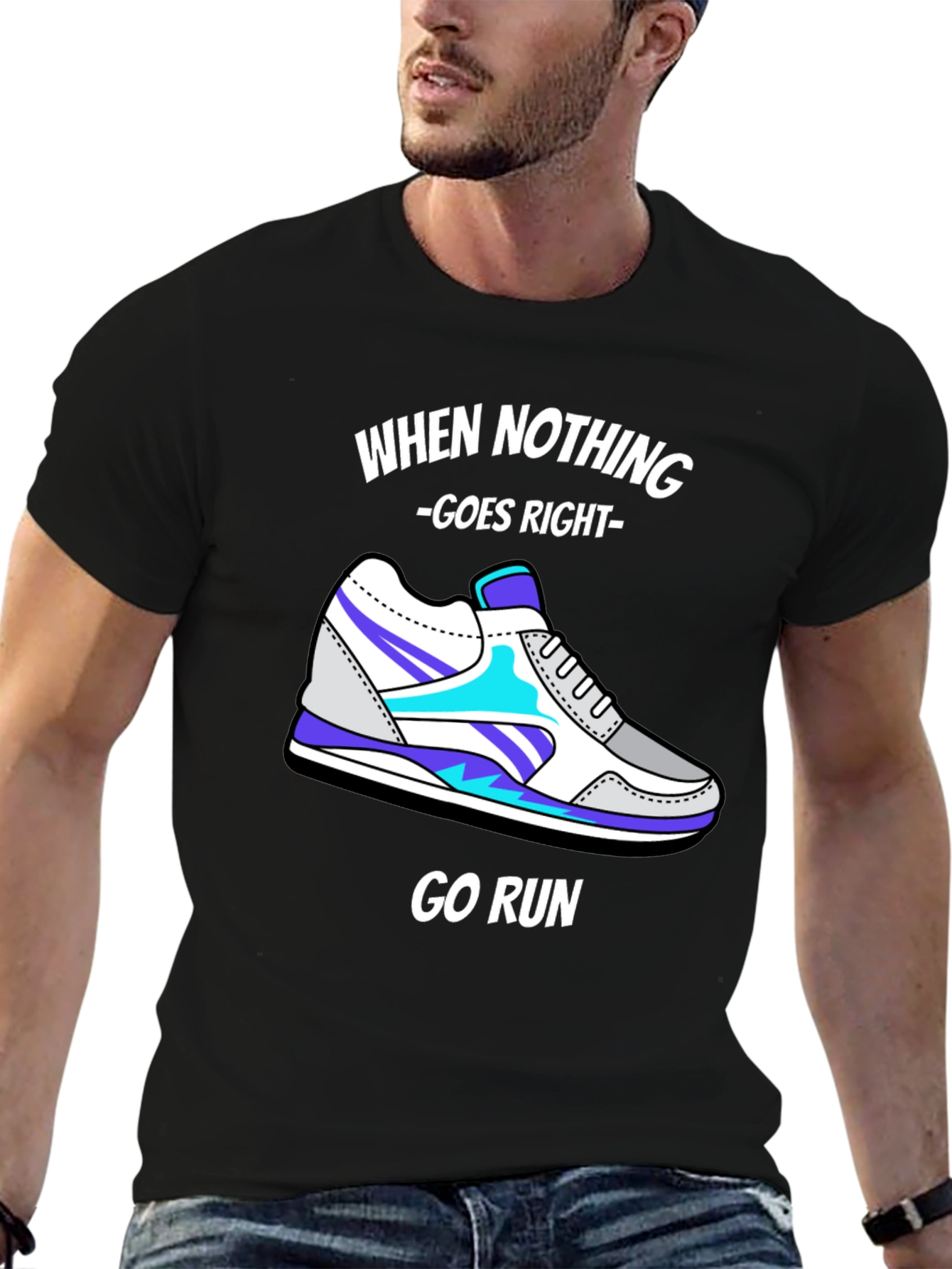 Go Run Graphic Tee - Mens Black T-Shirt