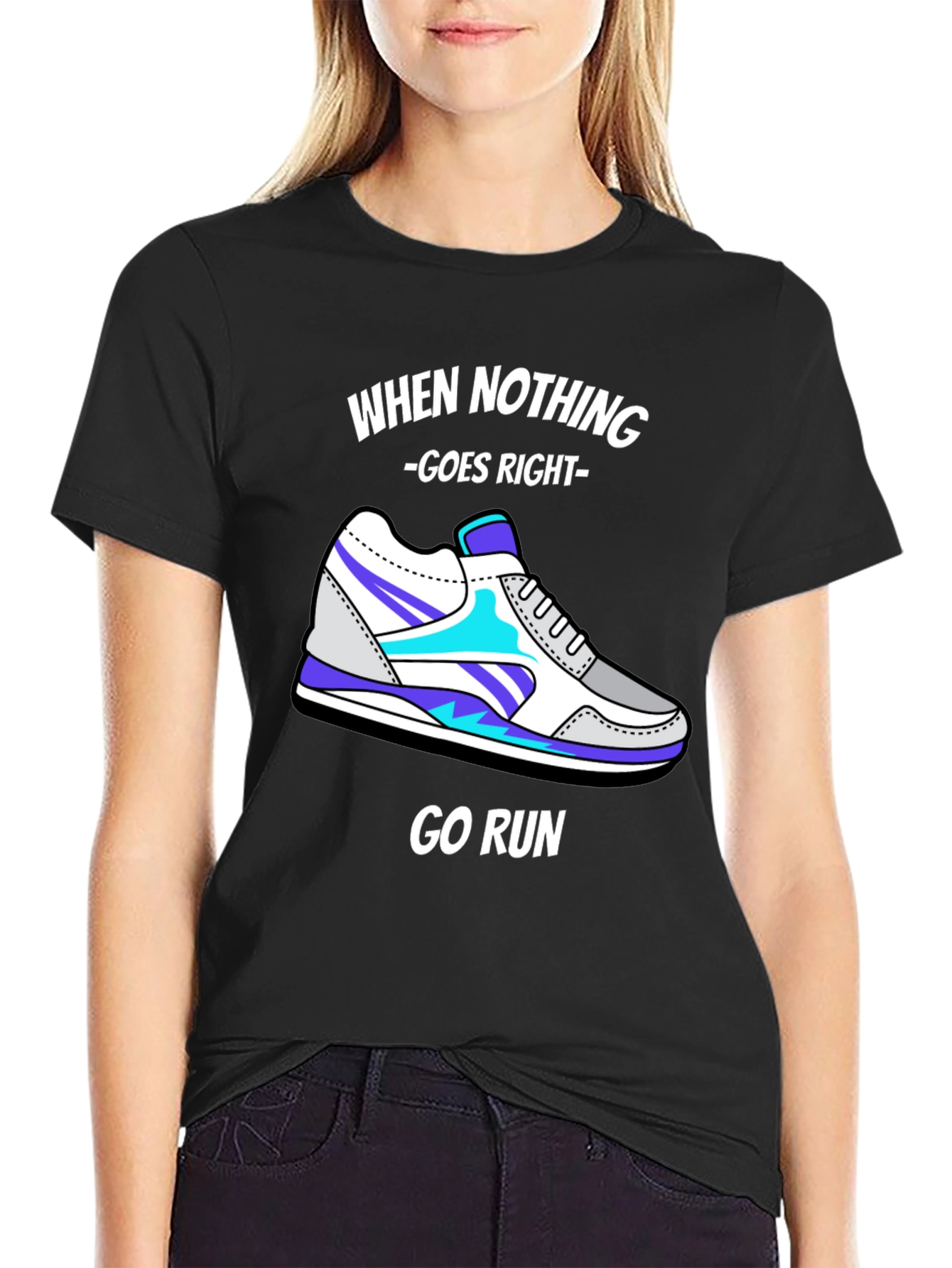 Go Run Graphic Tee - Mens Black T-Shirt
