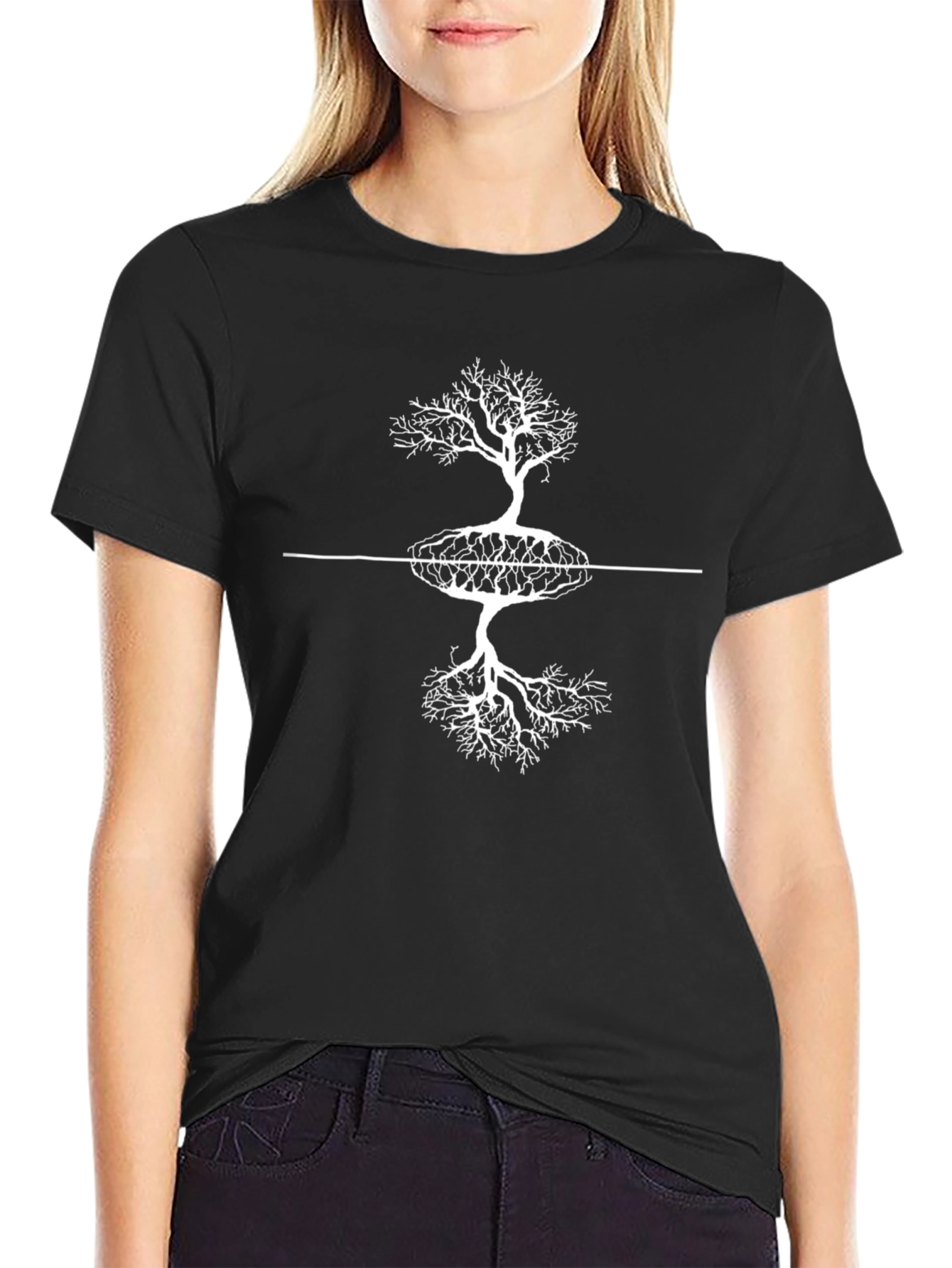 Tree of Life Graphic Tee - Black Cotton Blend