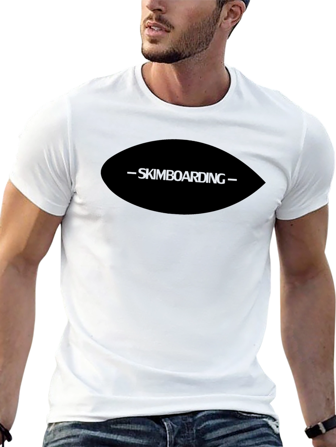 Skimboarding Graphic Black T-Shirt