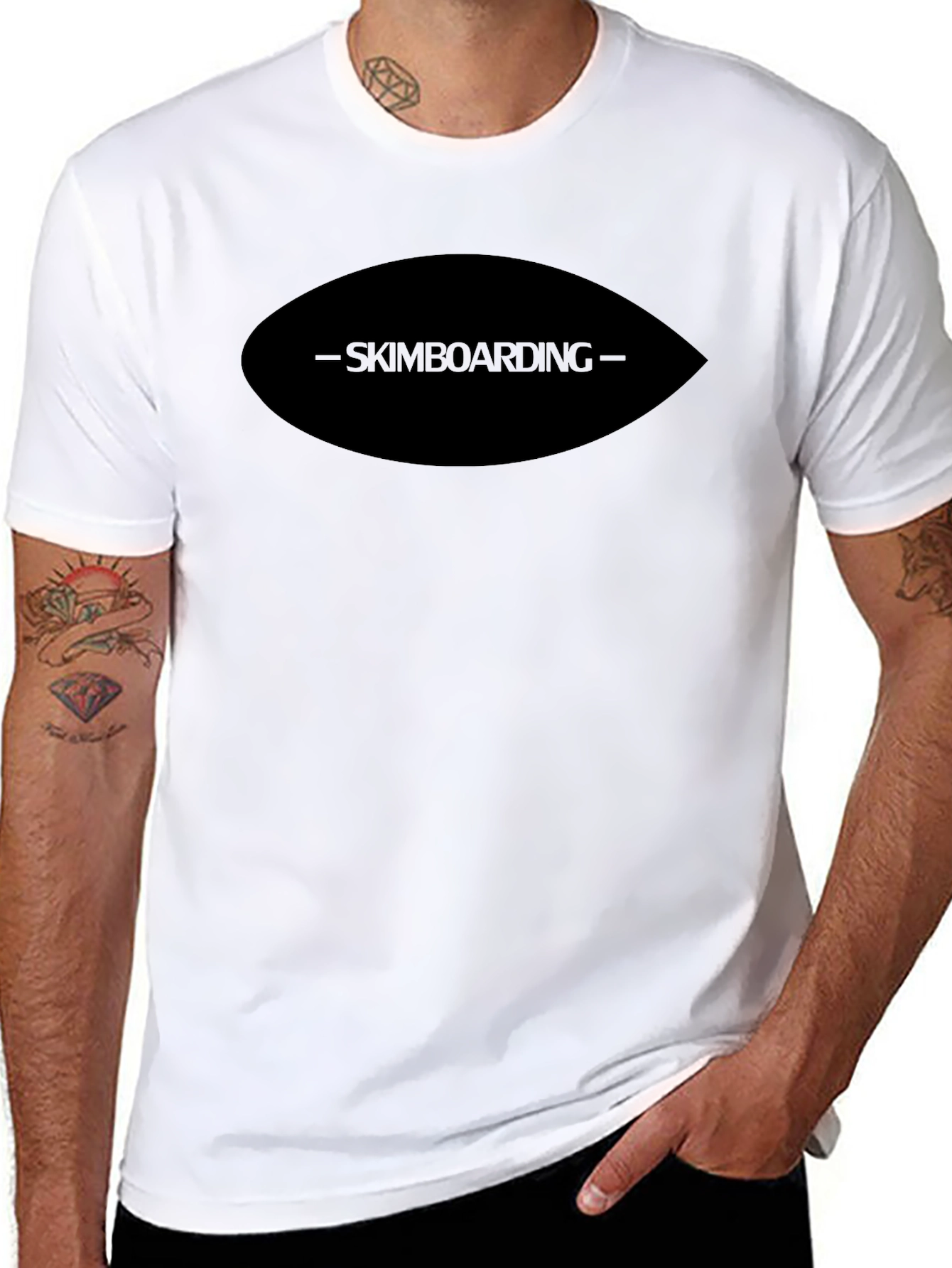 Skimboarding Graphic Black T-Shirt