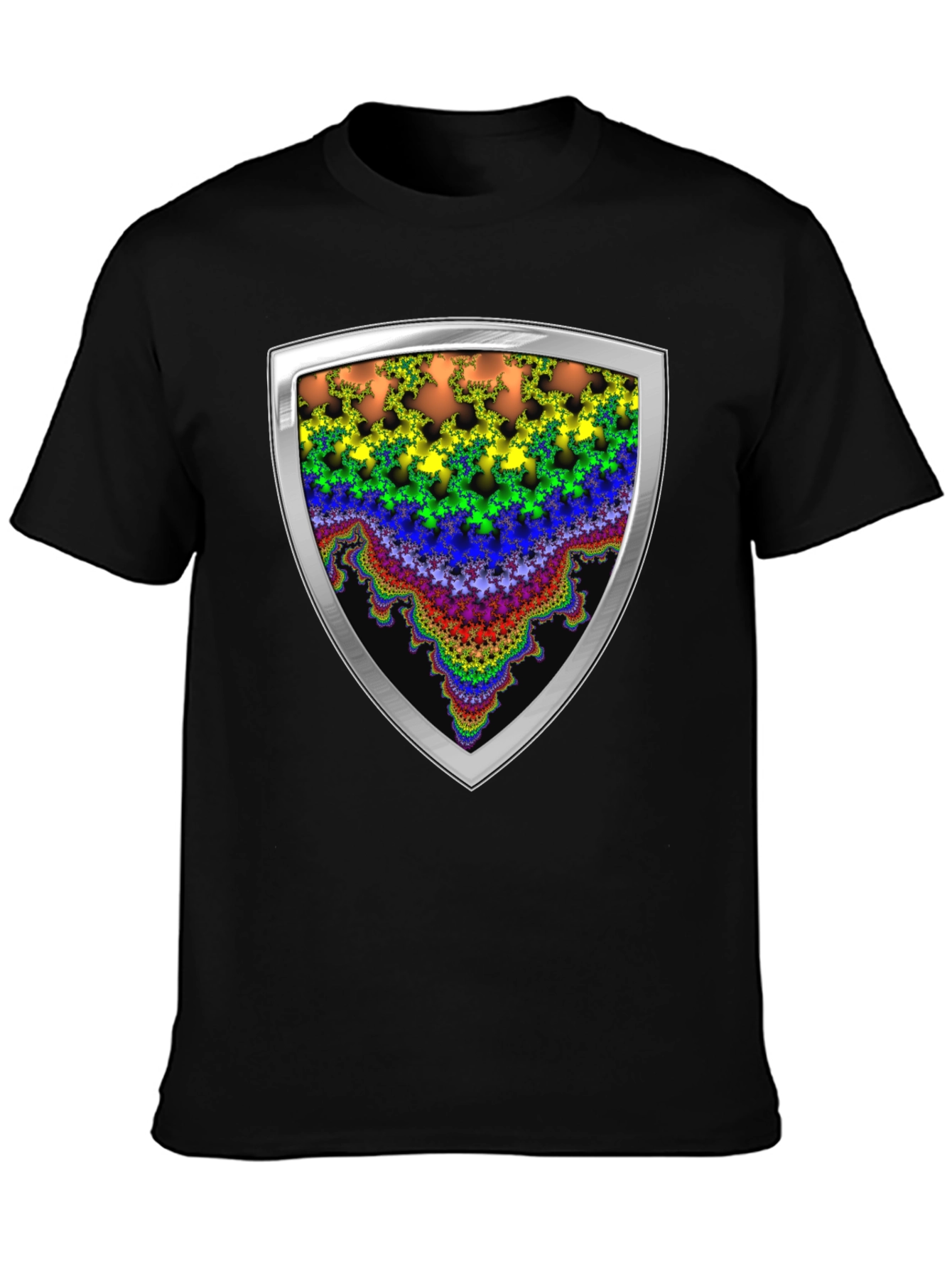 Fractal Shield Graphic Tee - Bold & Unique Design