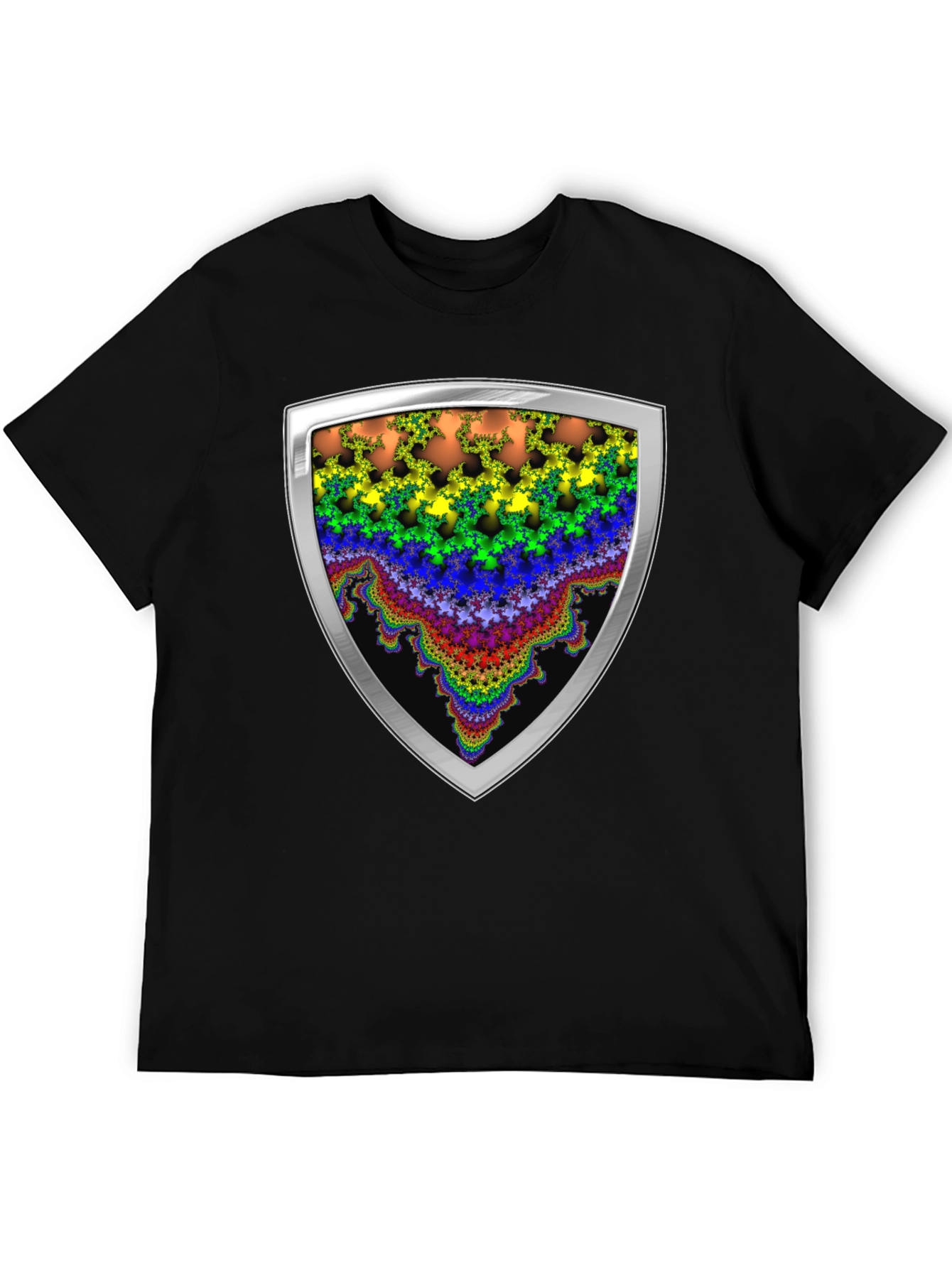 Fractal Shield Graphic Tee - Bold & Unique Design
