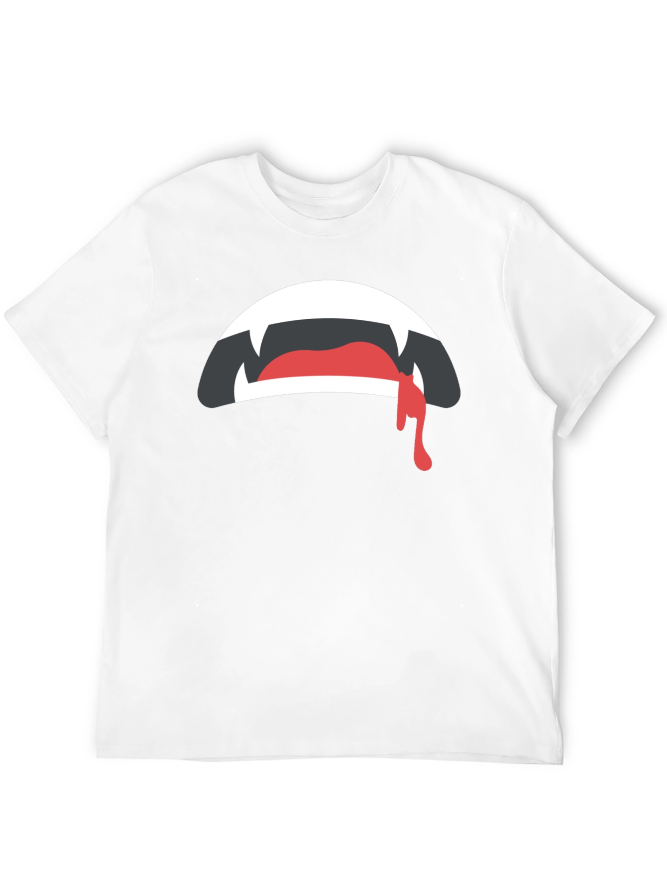 Vampire Mouth Graphic Tee - Black Cotton T-Shirt