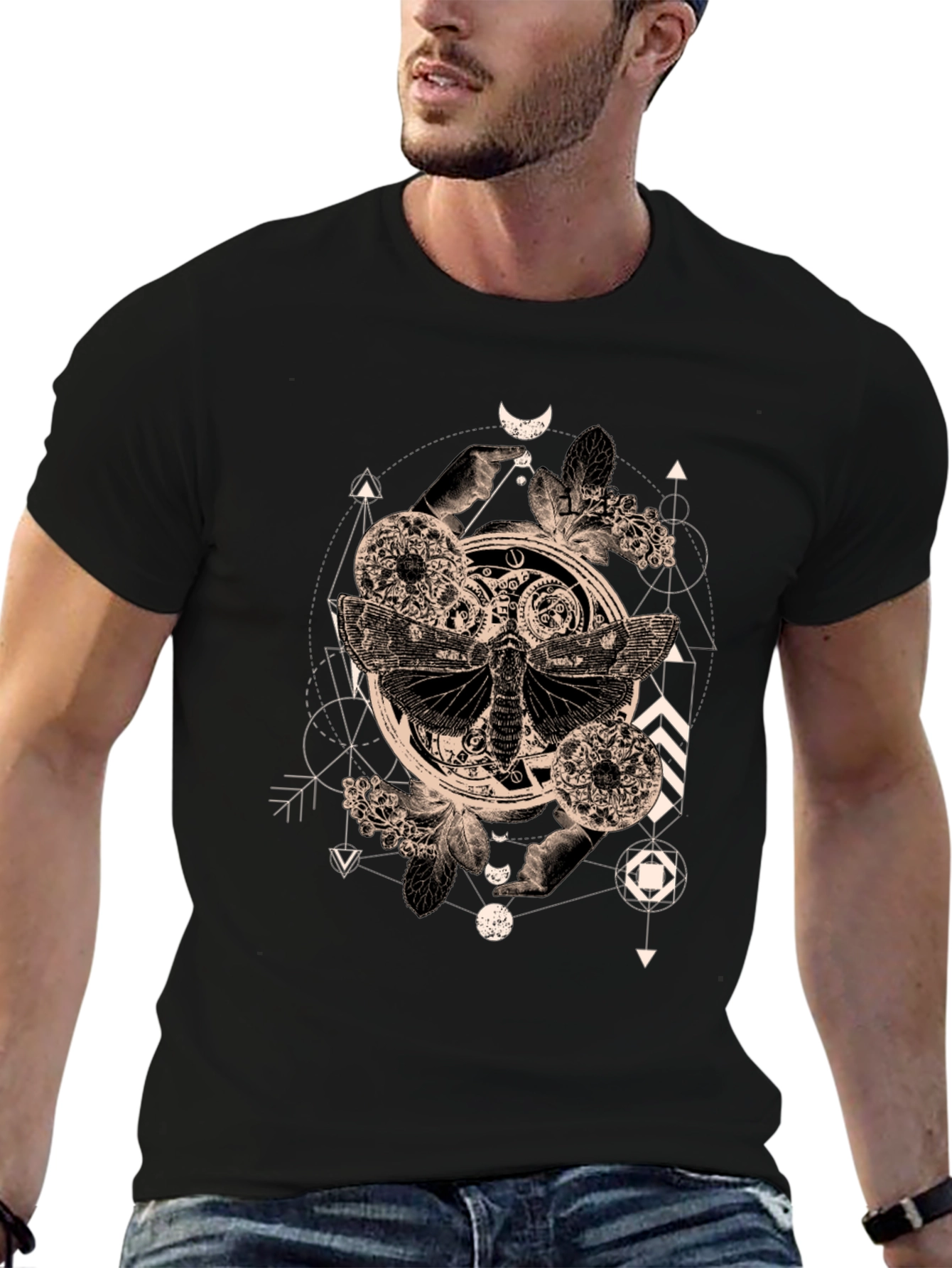Occult Moth Graphic Tee - Black T-Shirt