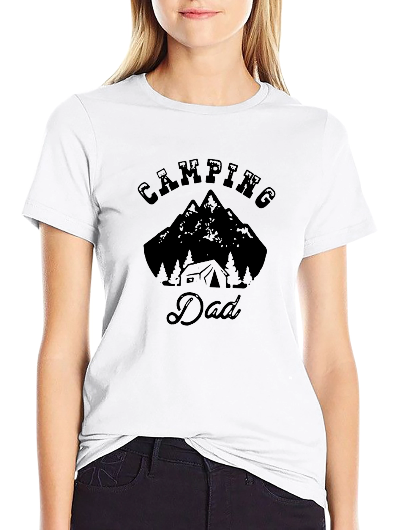 Camping Dad Black Graphic T-Shirt