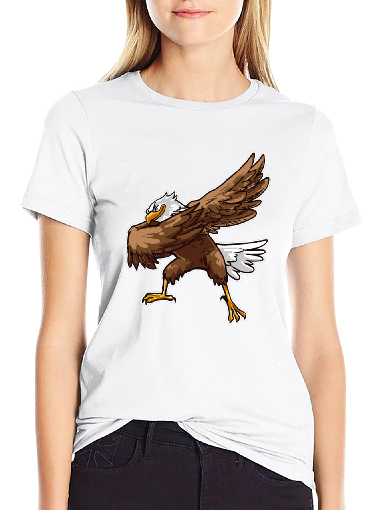 Dabbing Eagle Graphic T-Shirt - Black