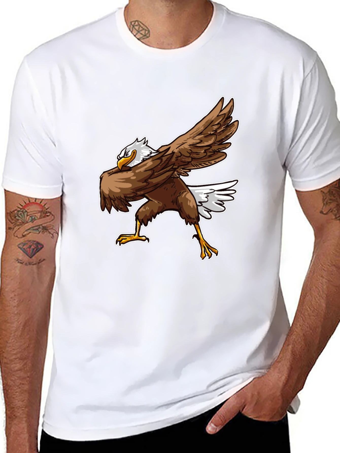 Dabbing Eagle Graphic T-Shirt - Black