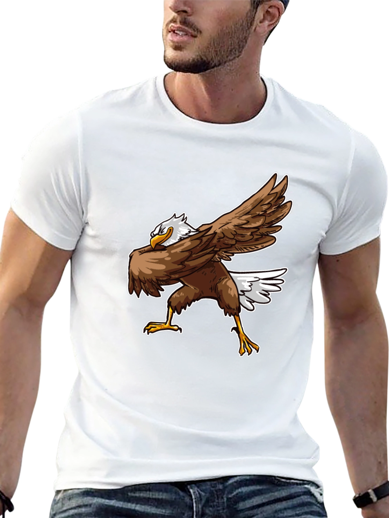 Dabbing Eagle Graphic T-Shirt - Black
