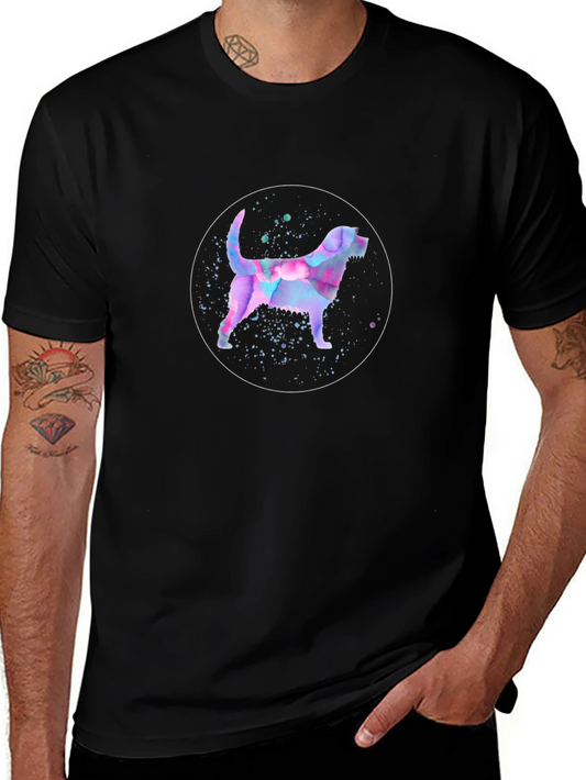 Dog Watercolor Graphic Tee - Unisex Black T-Shirt