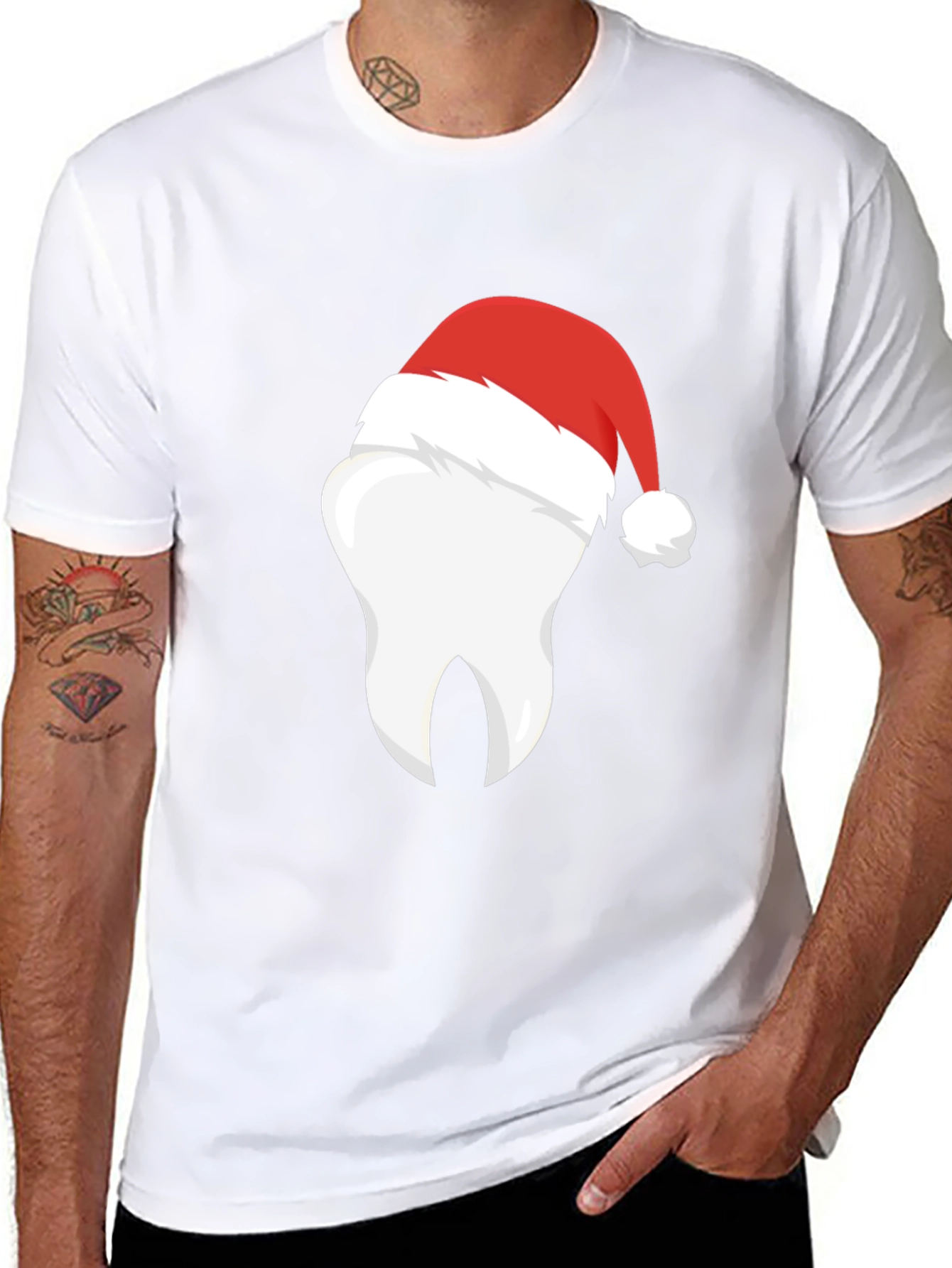 Festive Tooth Santa Hat T-Shirt