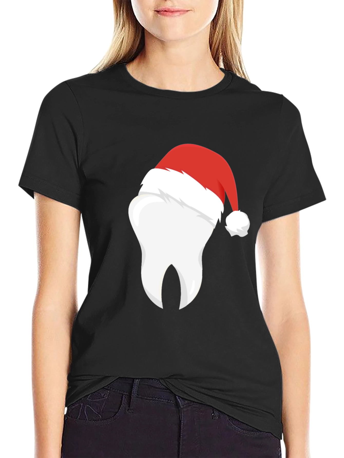 Festive Tooth Santa Hat T-Shirt