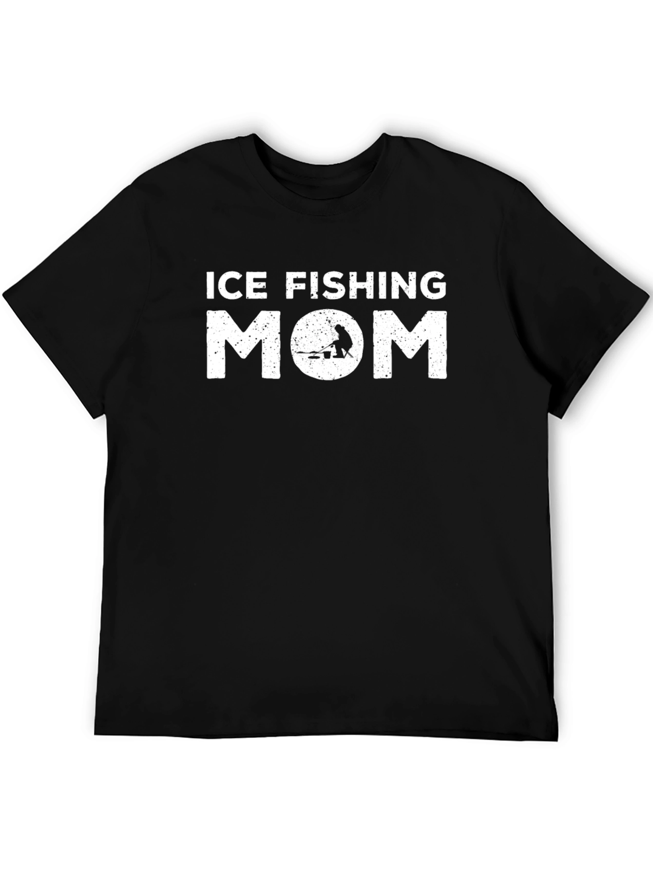 Ice Fishing Mom T-Shirt - Black Graphic Tee