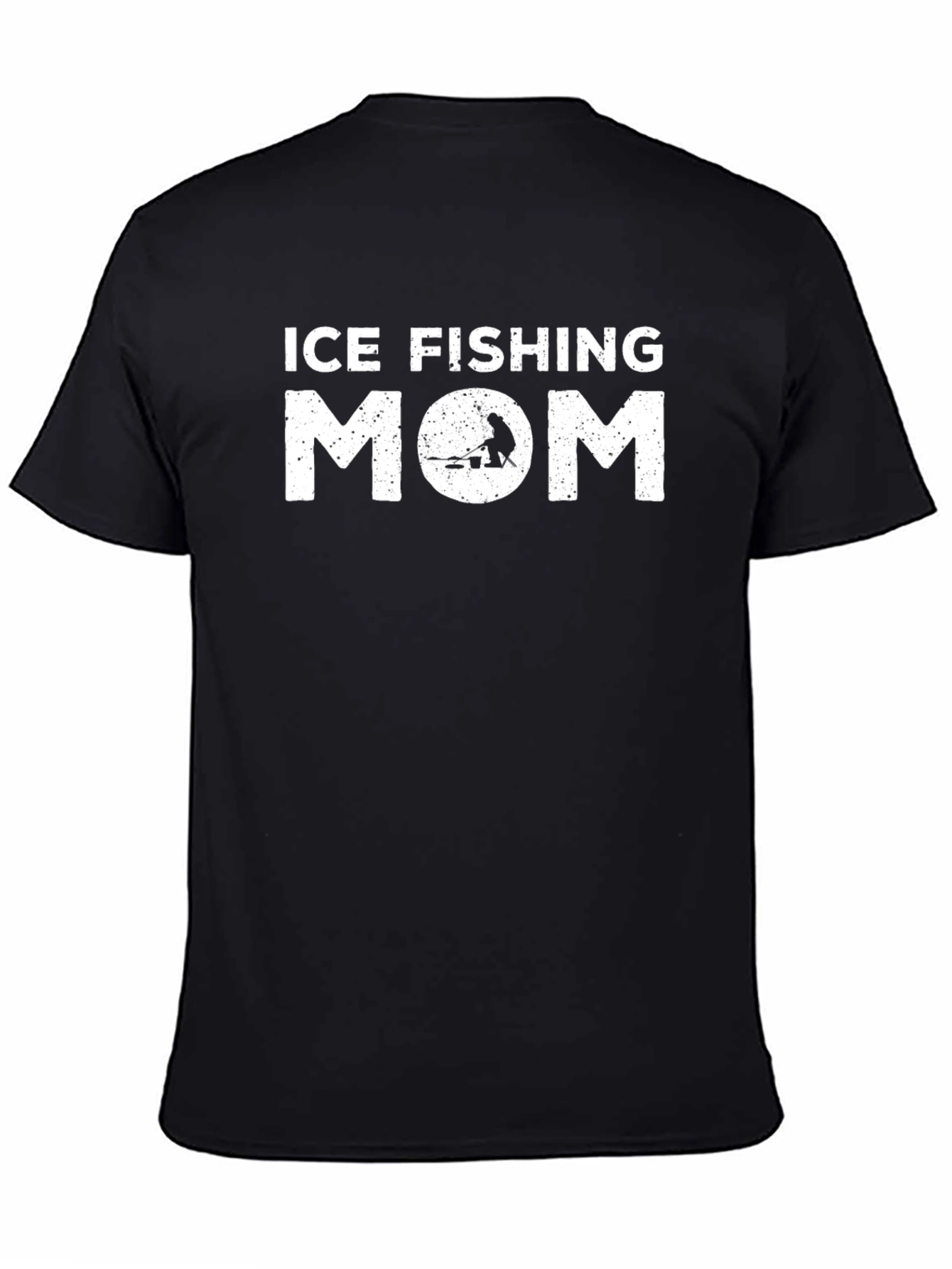 Ice Fishing Mom T-Shirt - Black Graphic Tee