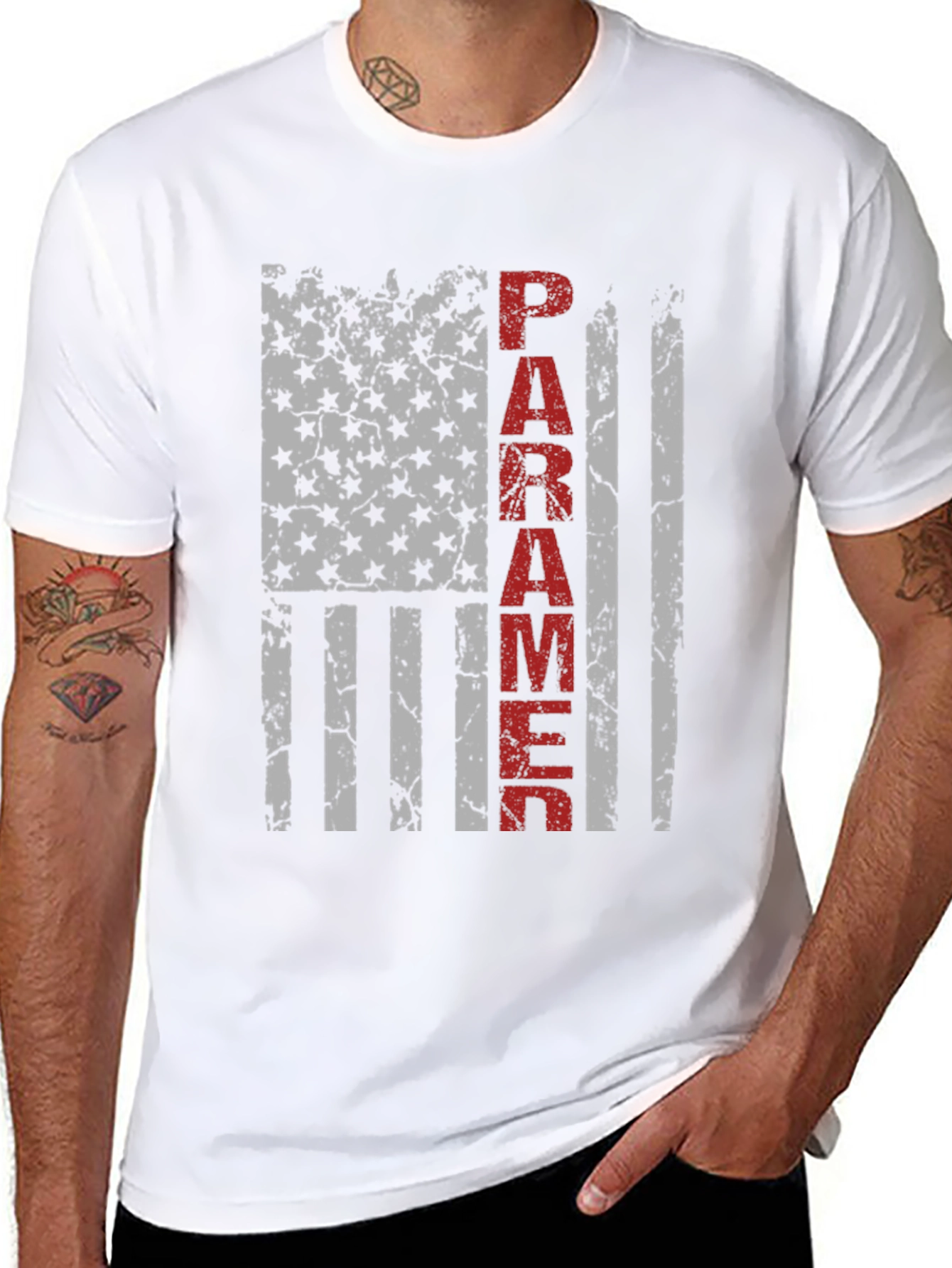 Paramedic American Flag Grunge T-Shirt