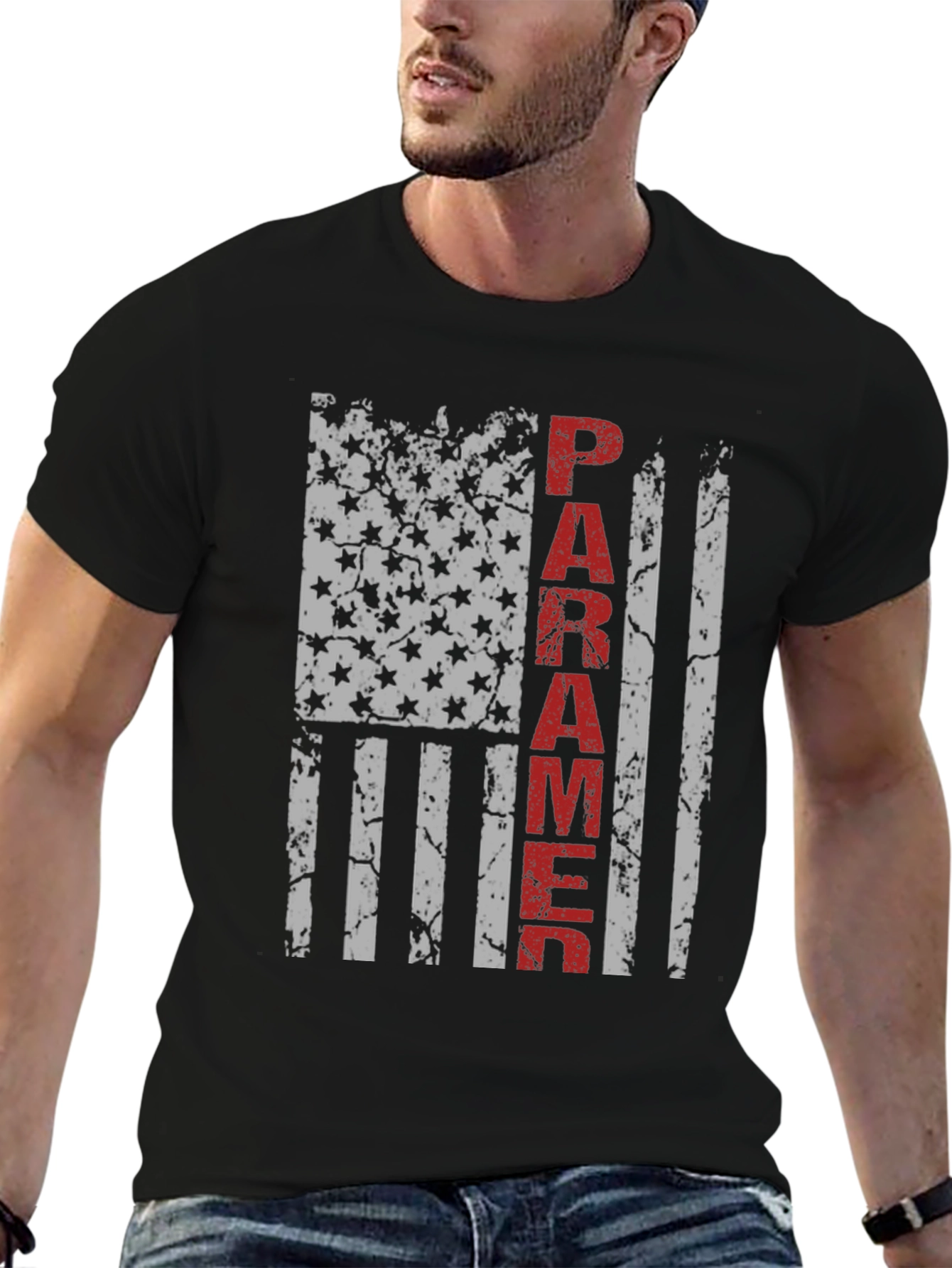 Paramedic American Flag Grunge T-Shirt