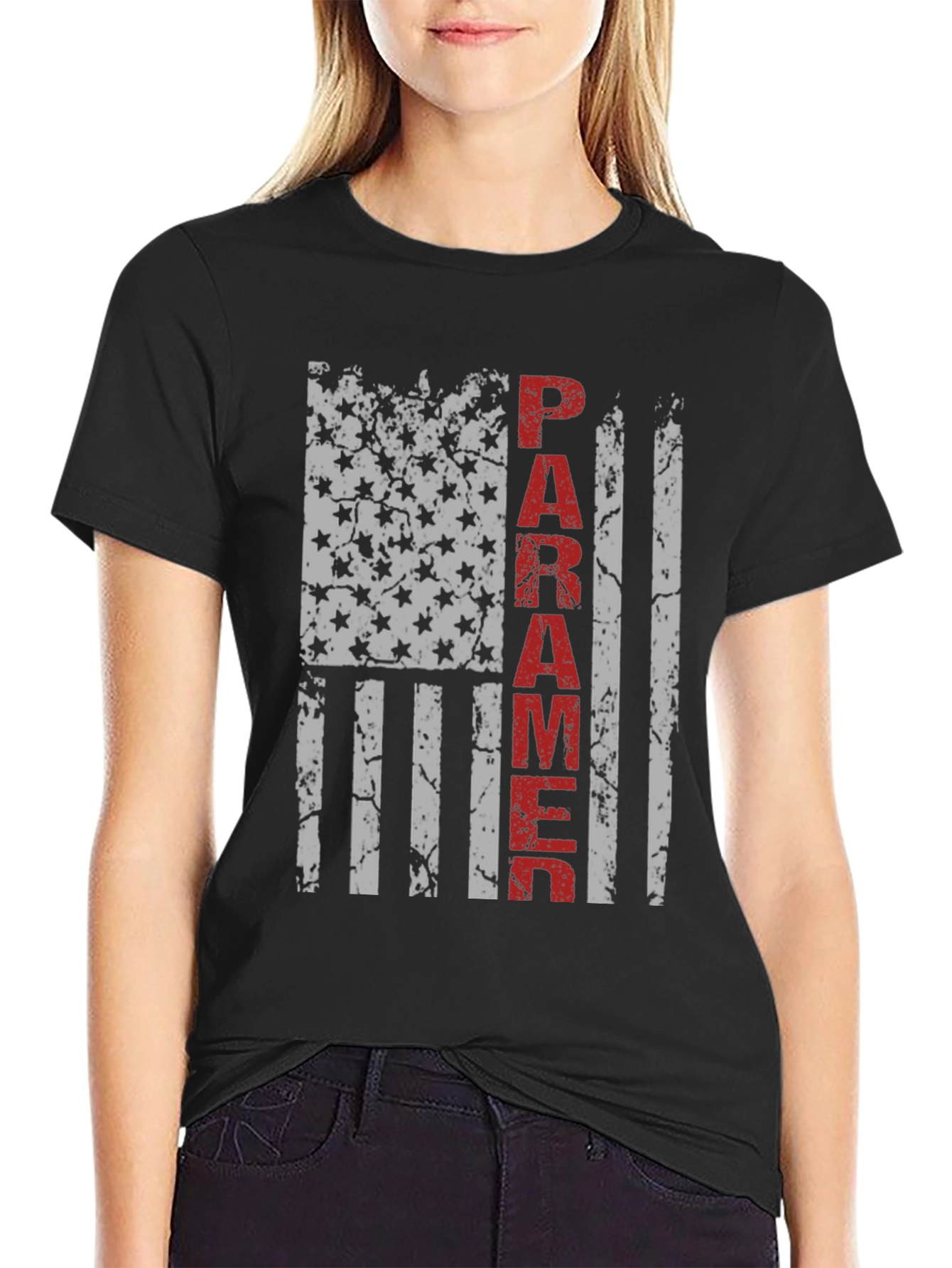 Paramedic American Flag Grunge T-Shirt