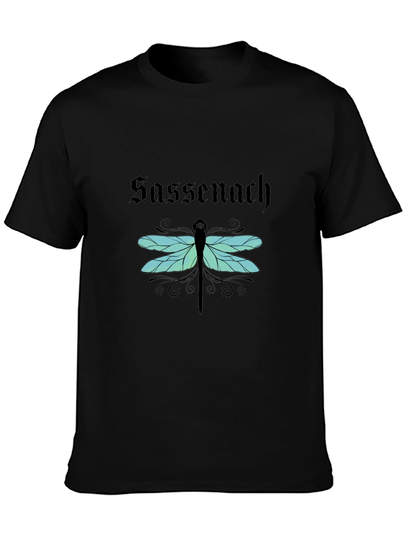 Sassenach Dragonfly Graphic Tee - Soft Black Cotton Shirt