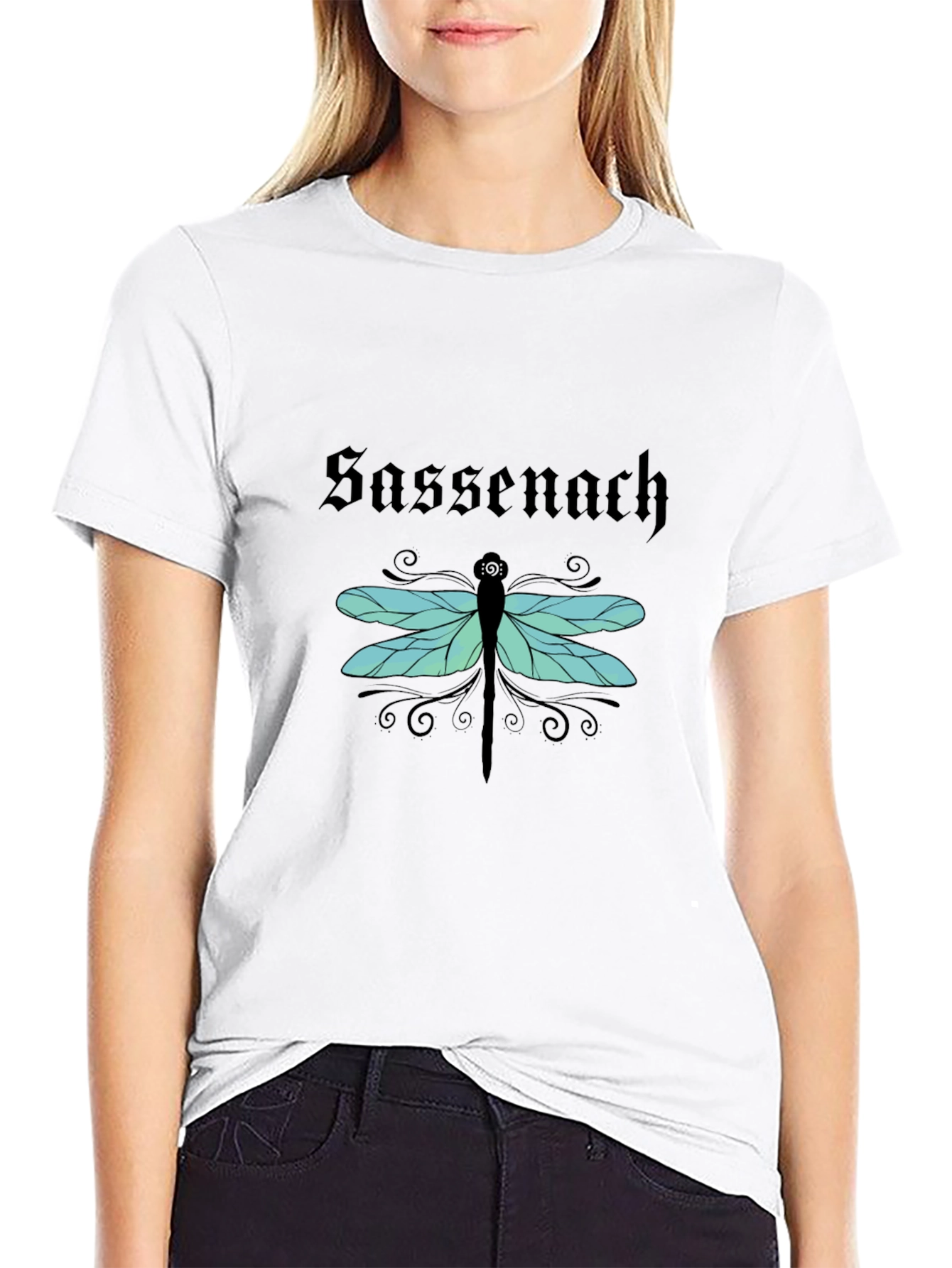 Sassenach Dragonfly Graphic Tee - Soft Black Cotton Shirt