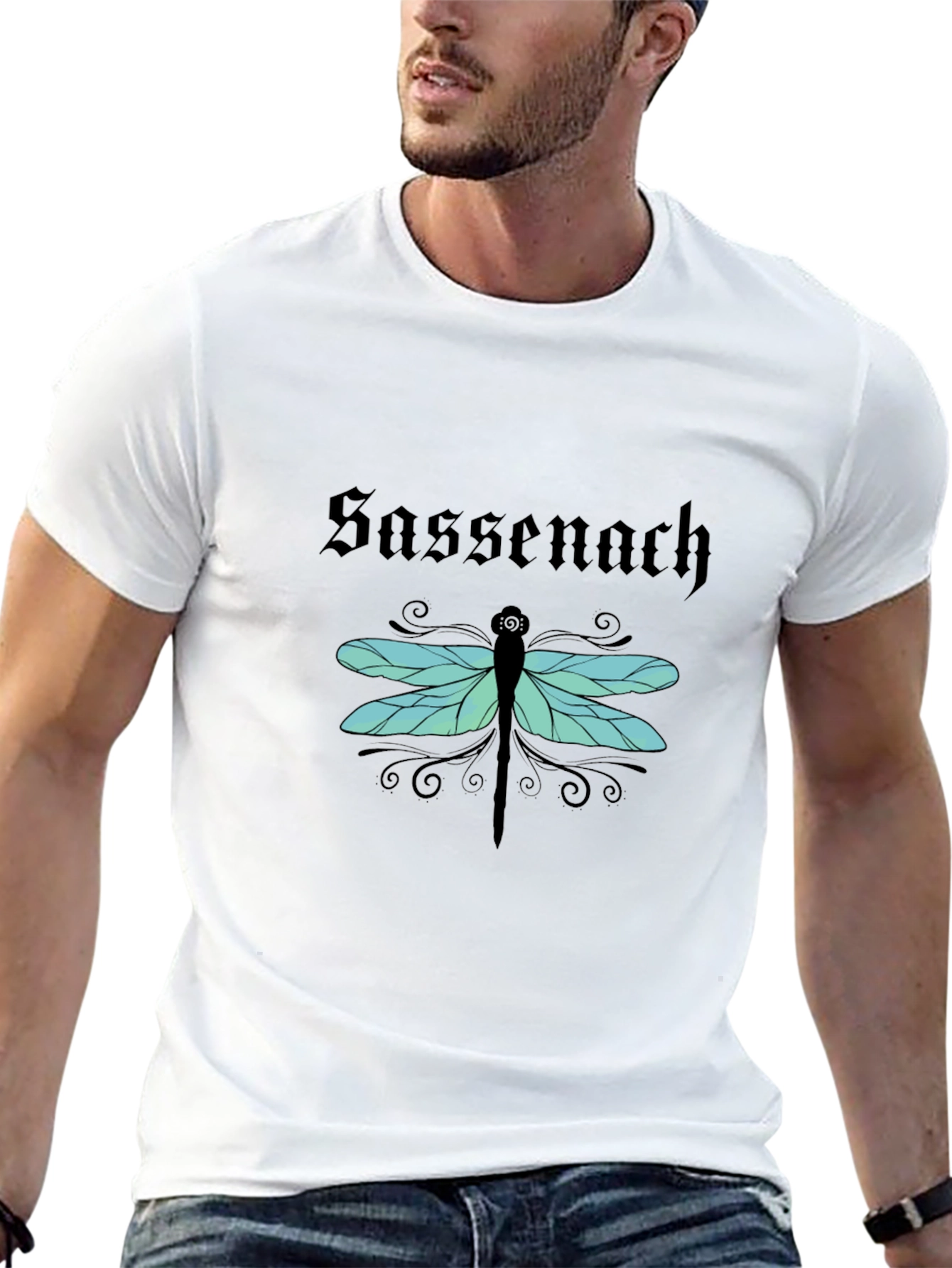 Sassenach Dragonfly Graphic Tee - Soft Black Cotton Shirt