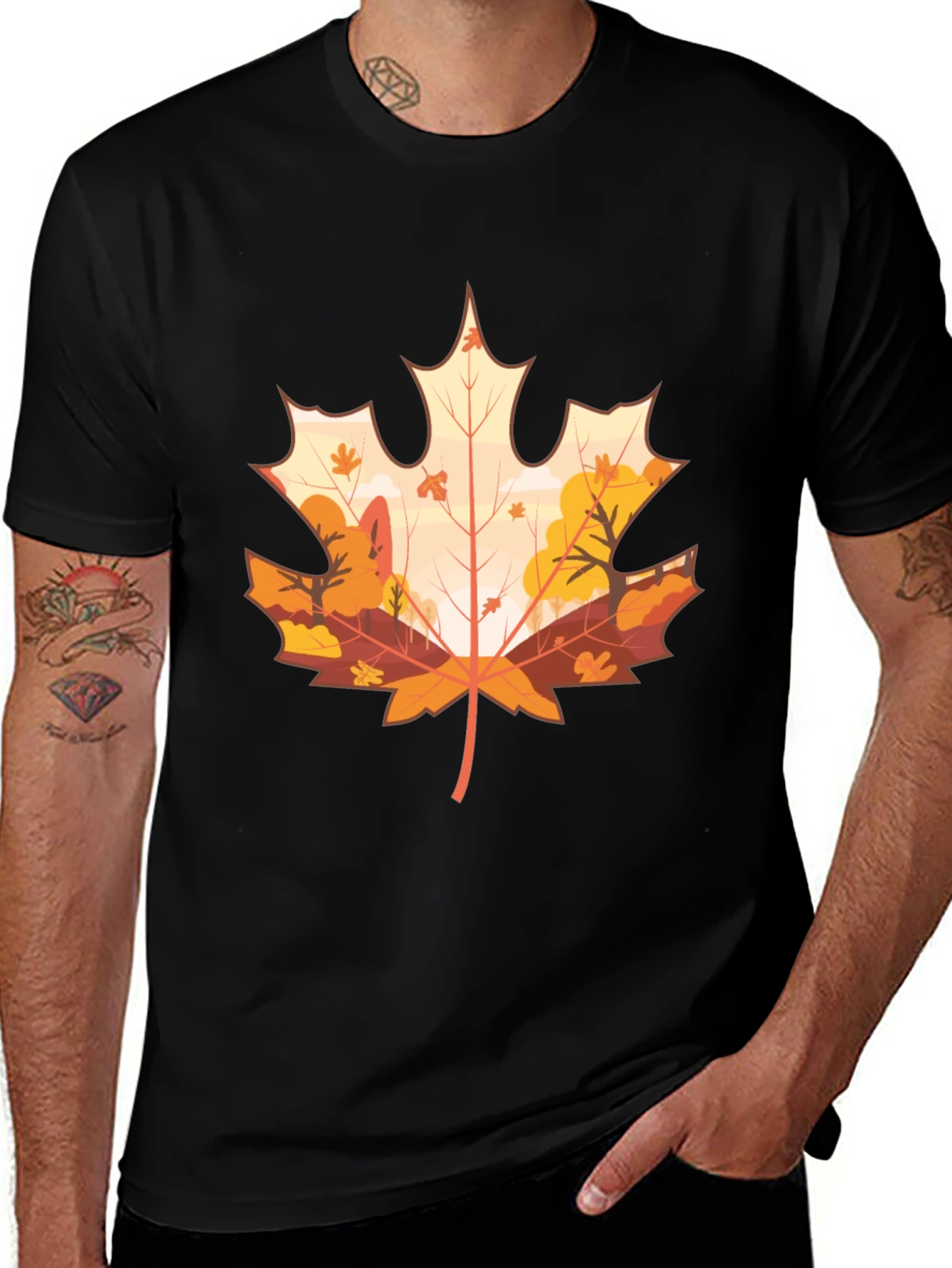 Autumn Leaf Graphic Tee - Stylish Fall Fashion