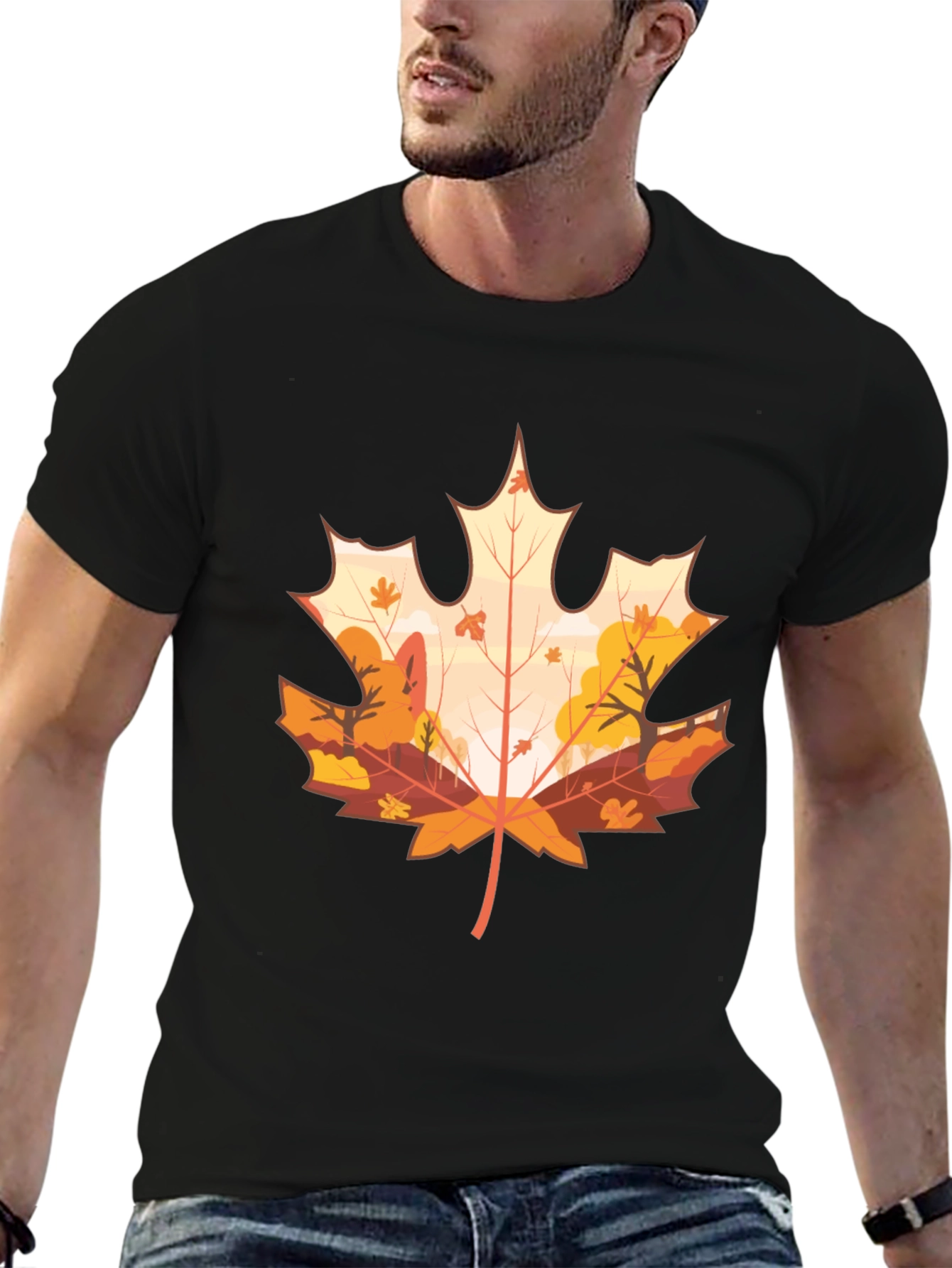 Autumn Leaf Graphic Tee - Stylish Fall Fashion