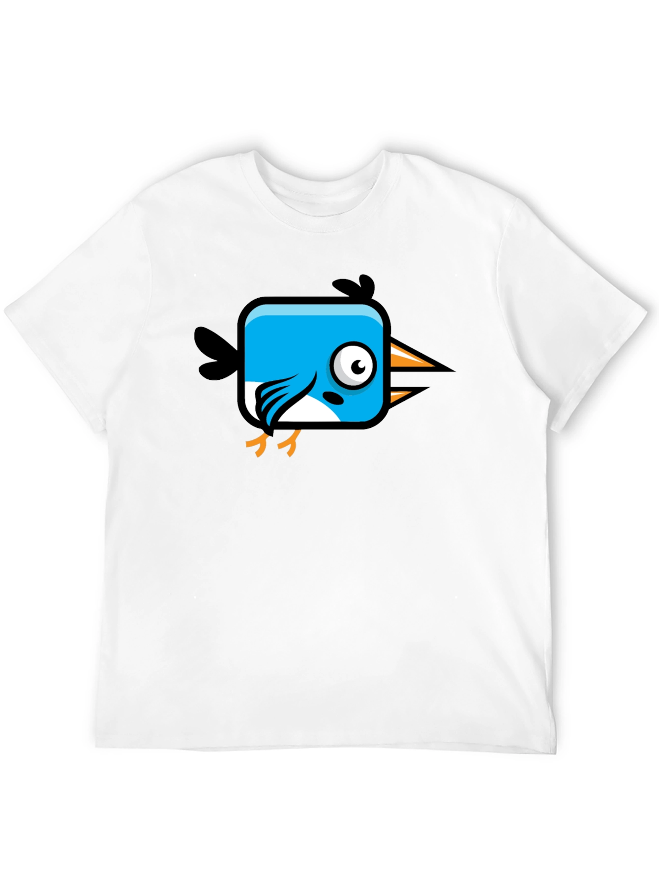 Cartoon Bird Graphic Black T-Shirt