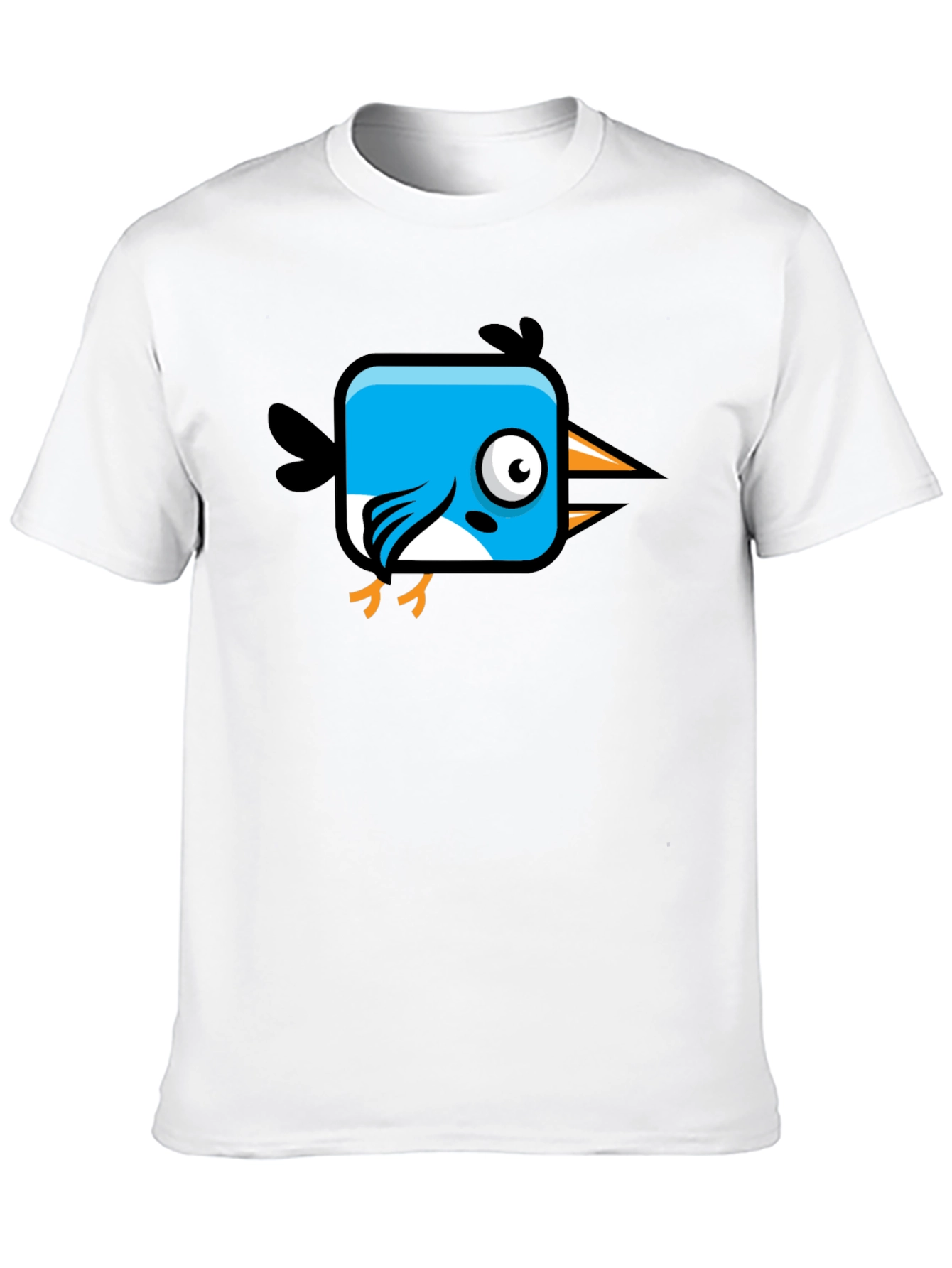 Cartoon Bird Graphic Black T-Shirt