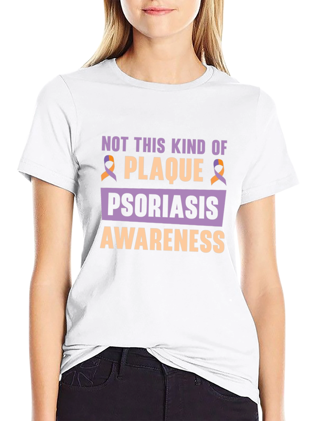Psoriasis Awareness T-Shirt - Plaque Ribbon Tee
