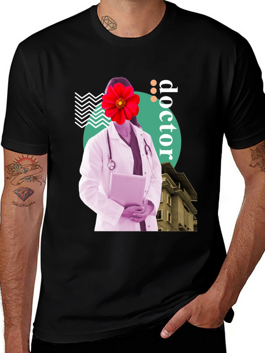 Doctor Flower Graphic Tee - Unique Medical Design