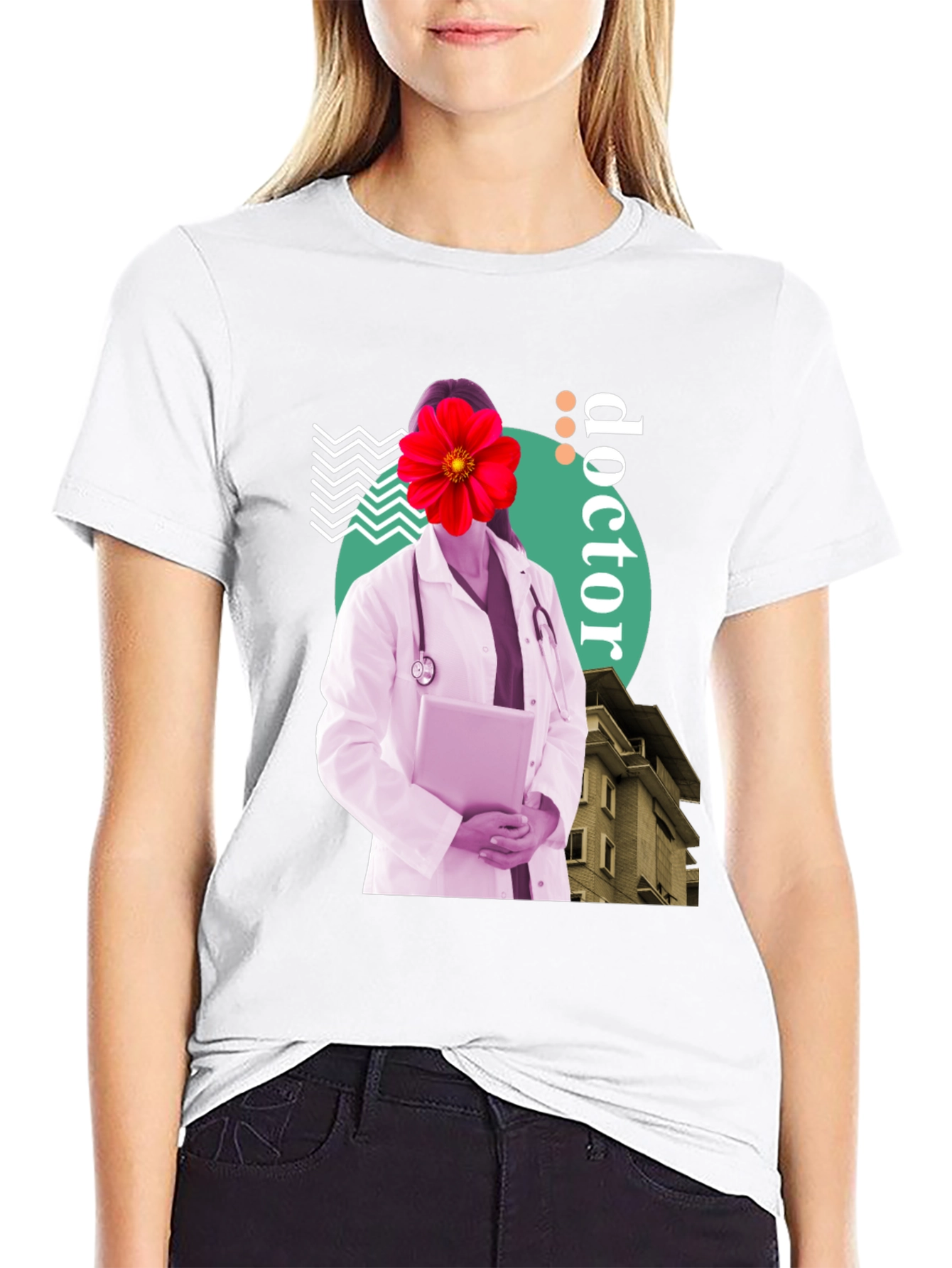 Doctor Flower Graphic Tee - Unique Medical Design