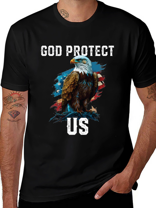 God Protect Us Eagle Graphic T-Shirt
