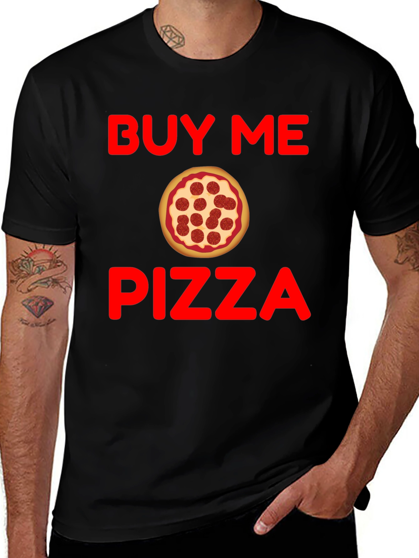 Buy Me Pizza Graphic T-Shirt - Funny Foodie Tee