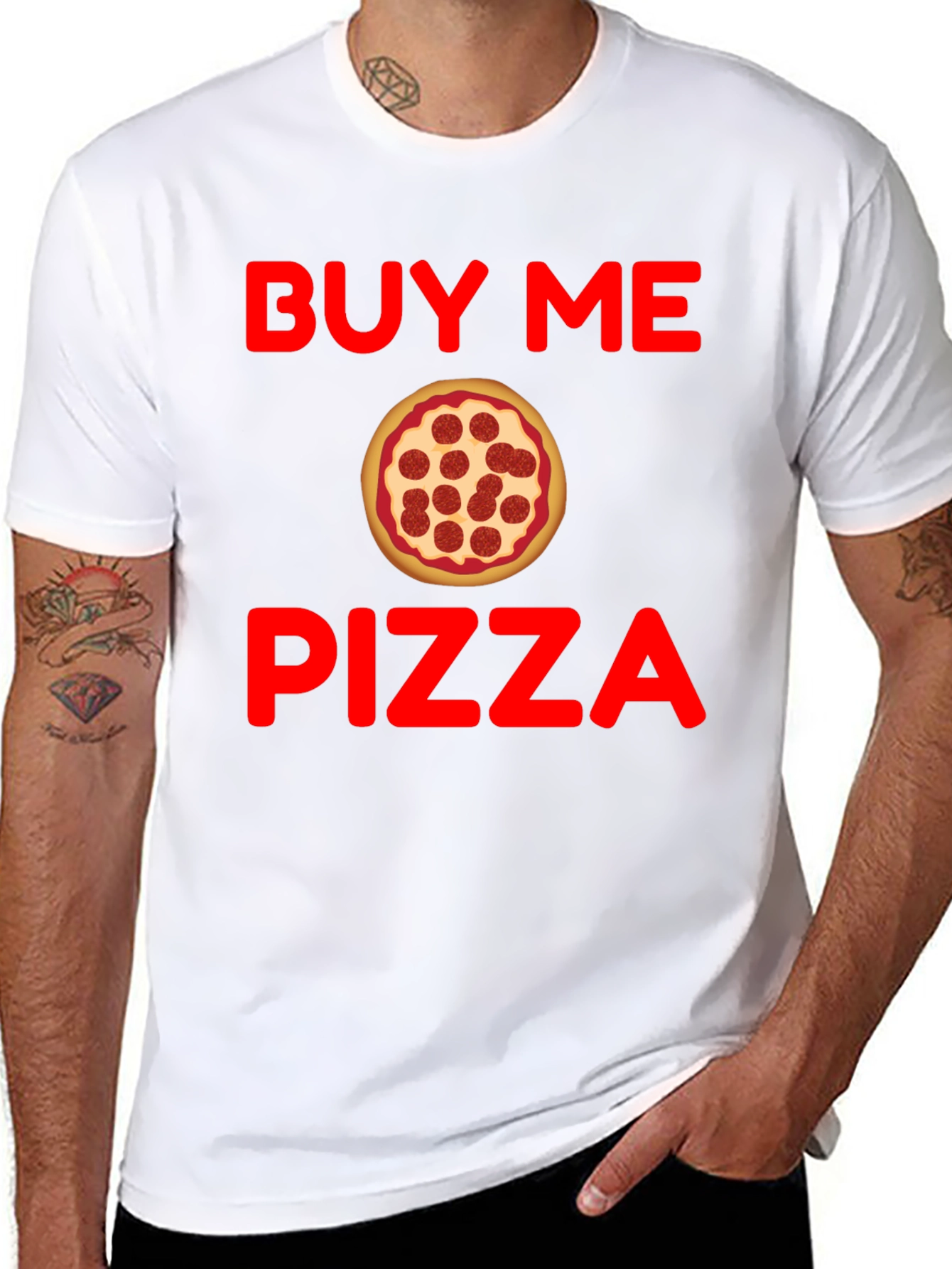 Buy Me Pizza Graphic T-Shirt - Funny Foodie Tee