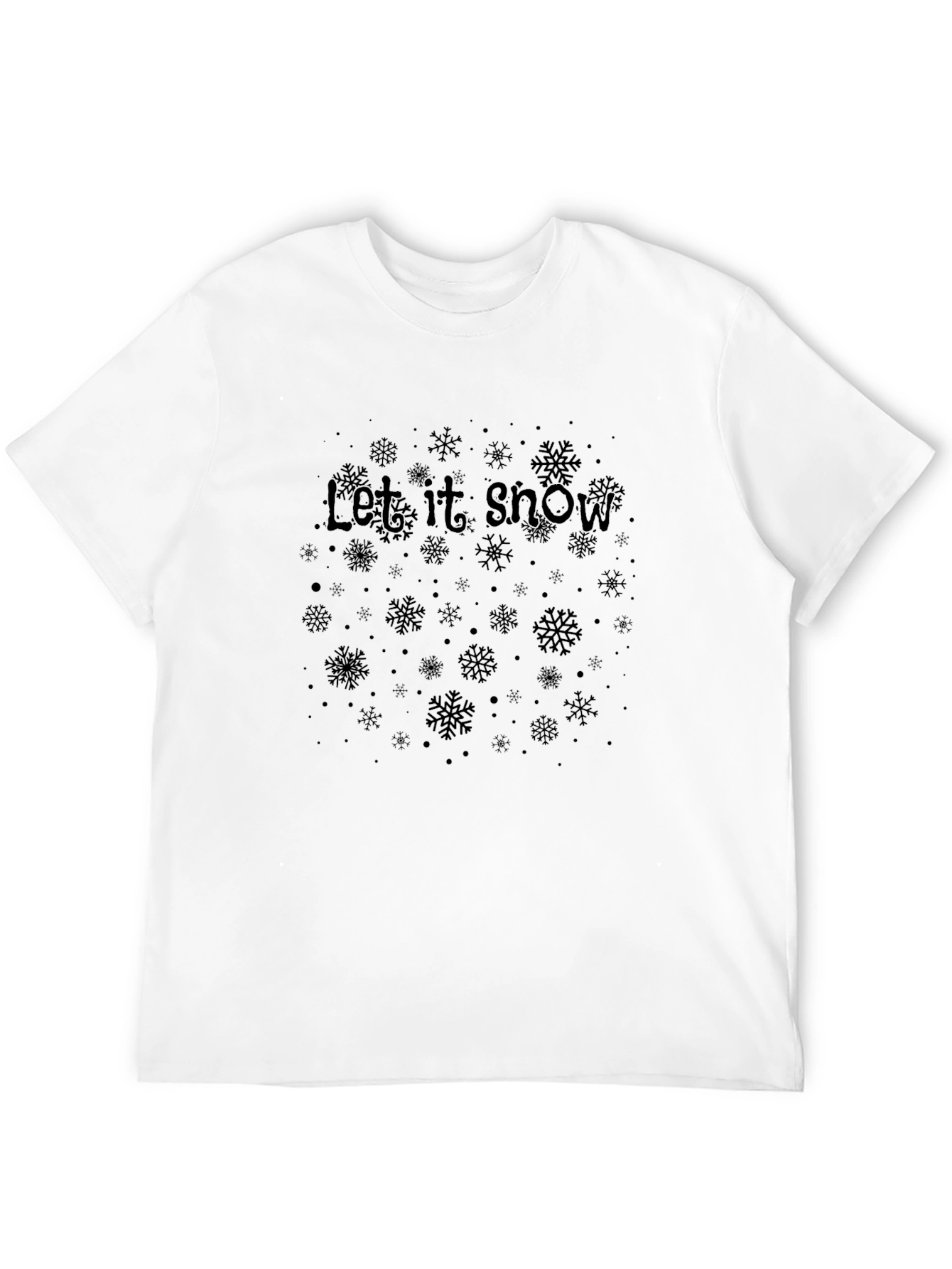 Let it Snow Festive Graphic Tee - Black