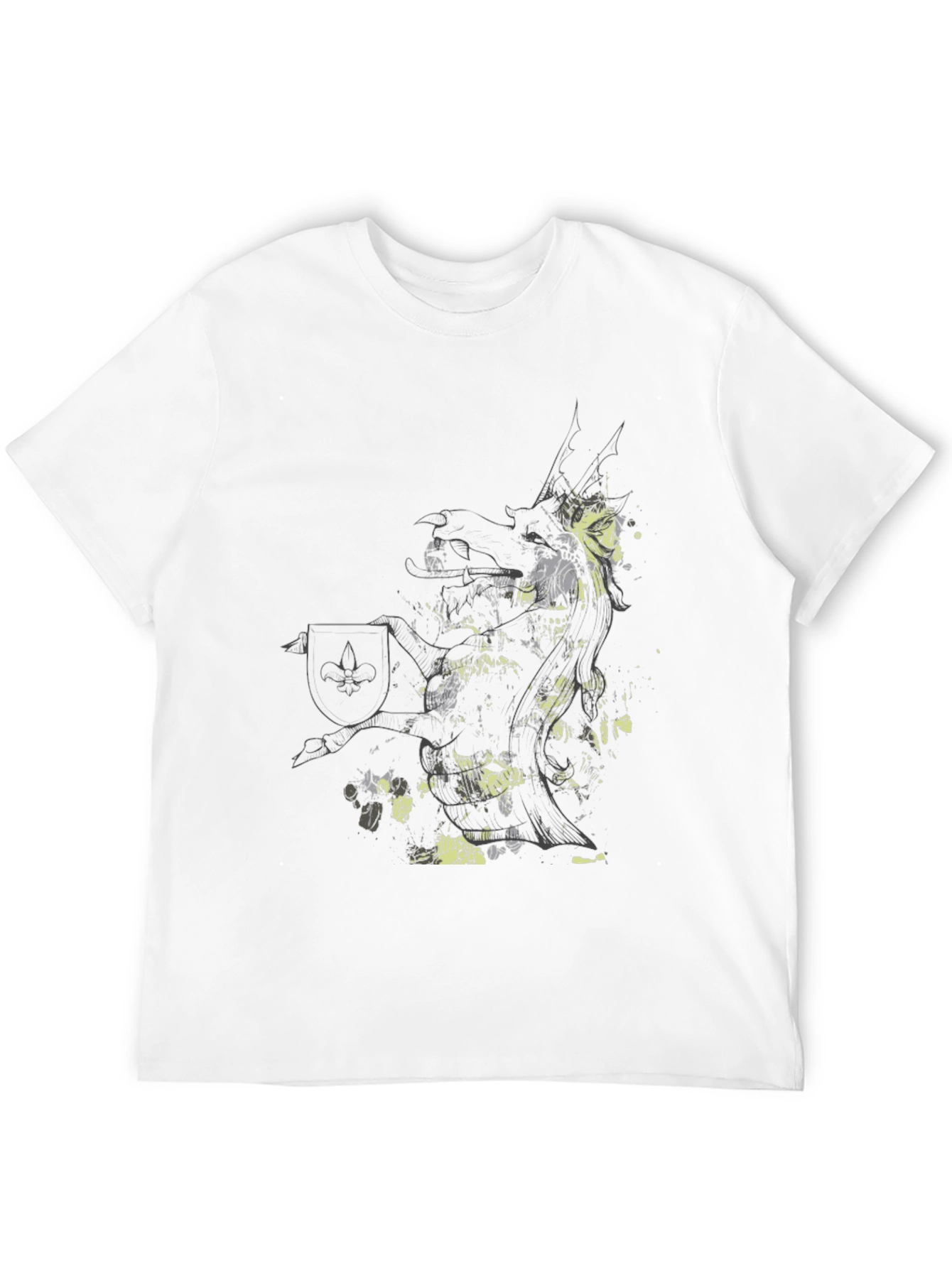 Abstract Knight Graphic Black T-Shirt