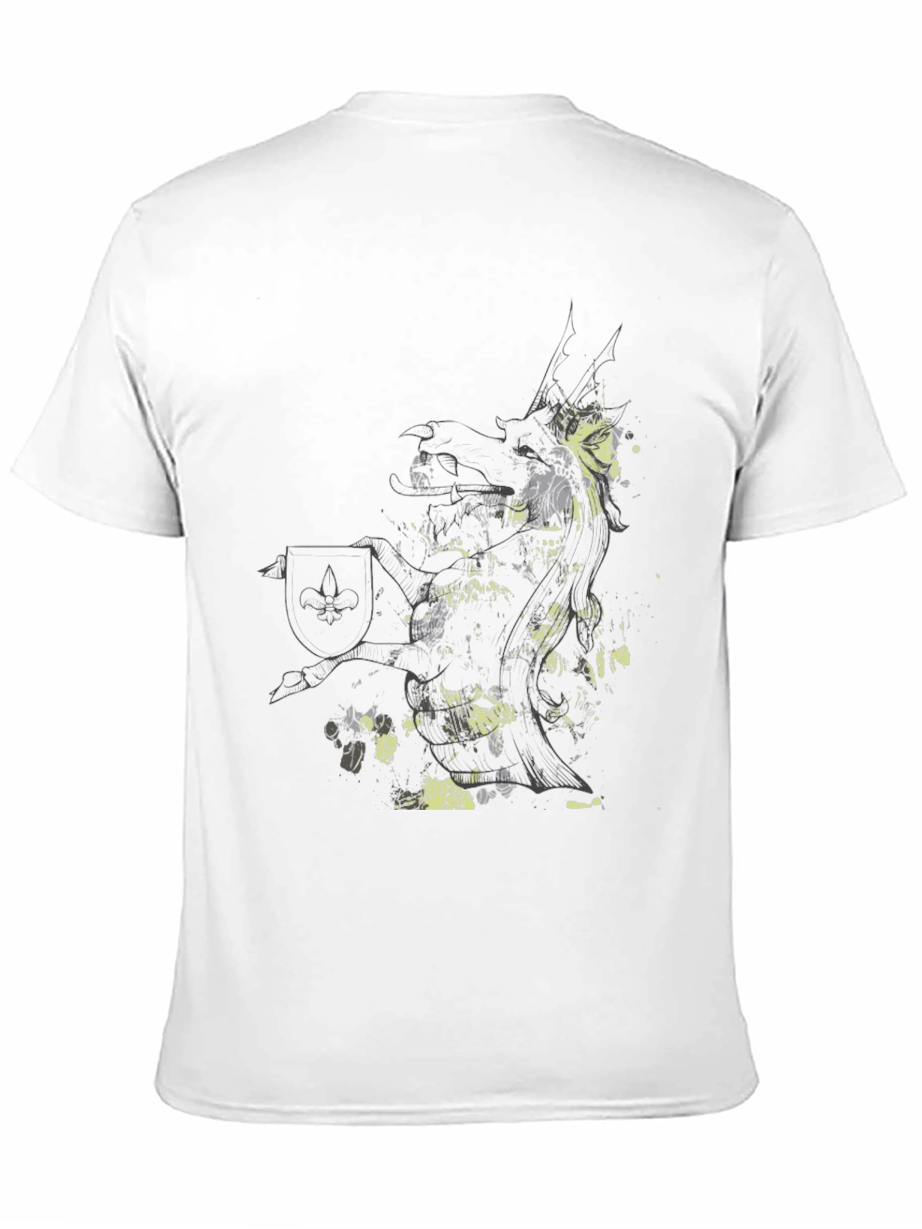 Abstract Knight Graphic Black T-Shirt