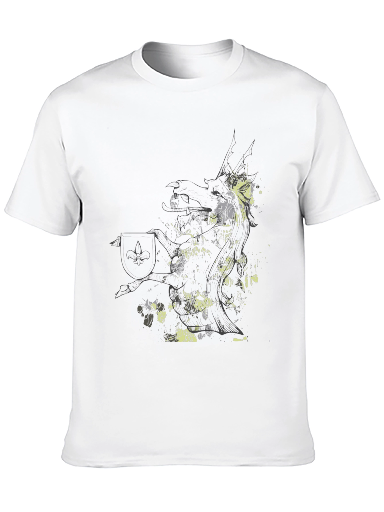 Abstract Knight Graphic Black T-Shirt