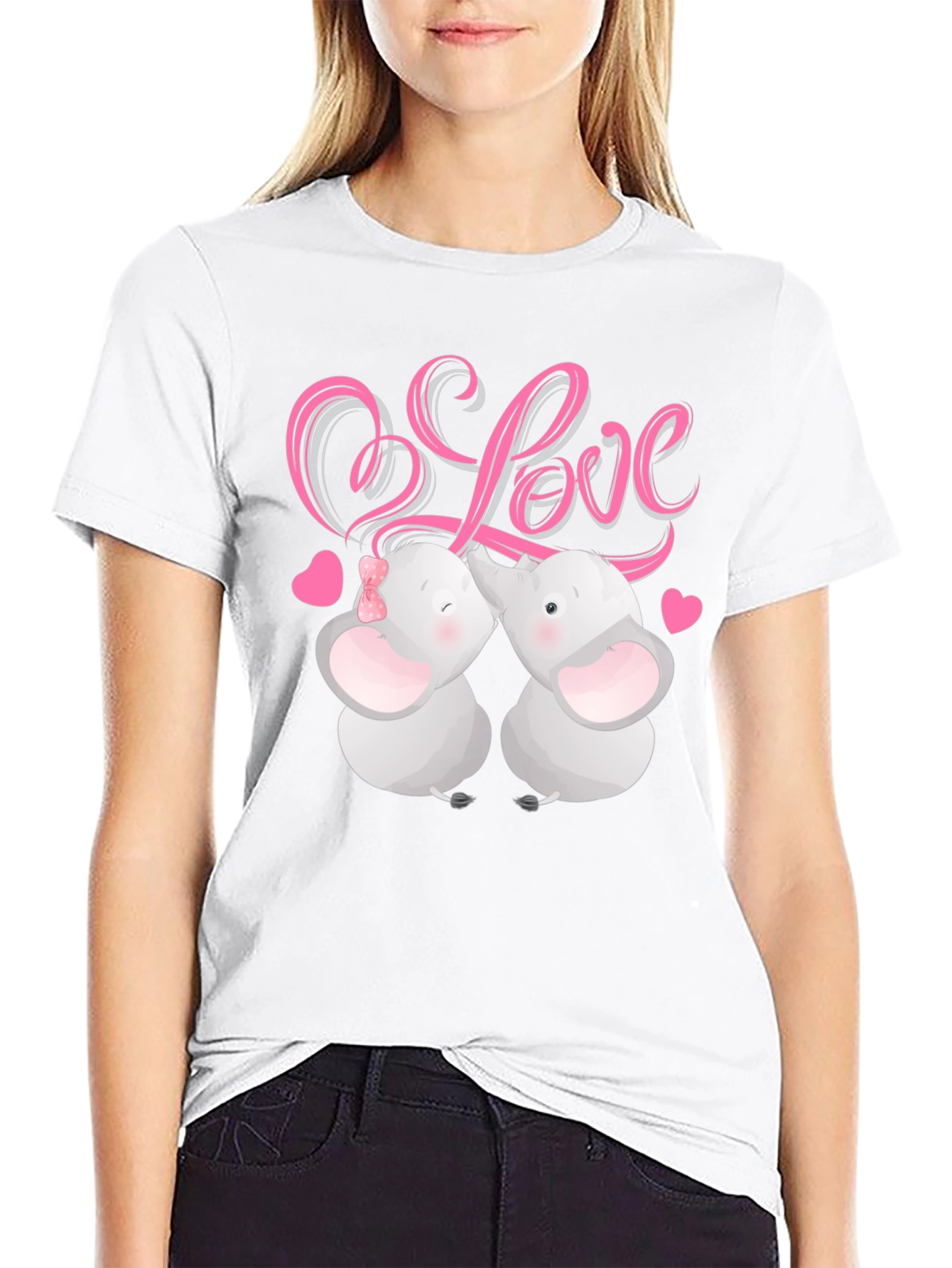 Elephant Love T-Shirt - Cute Animal Graphic Tee